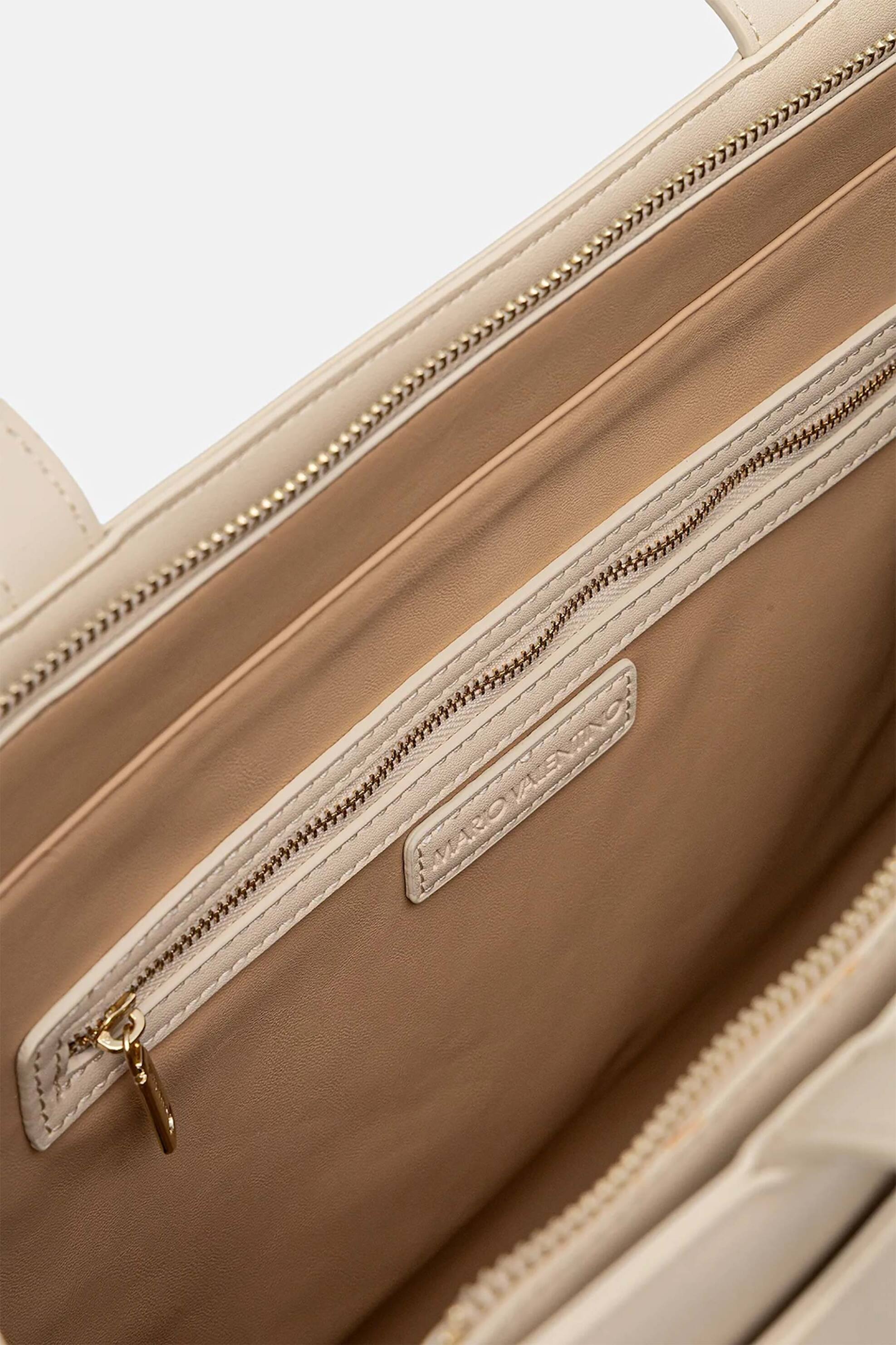 Valentino Γυναικεία Τσάντα Shopper με Μεταλλικό Και Ανάγλυφο Λογότυπο Cora - 73Lvbs9Oo01 Cor Μπεζ