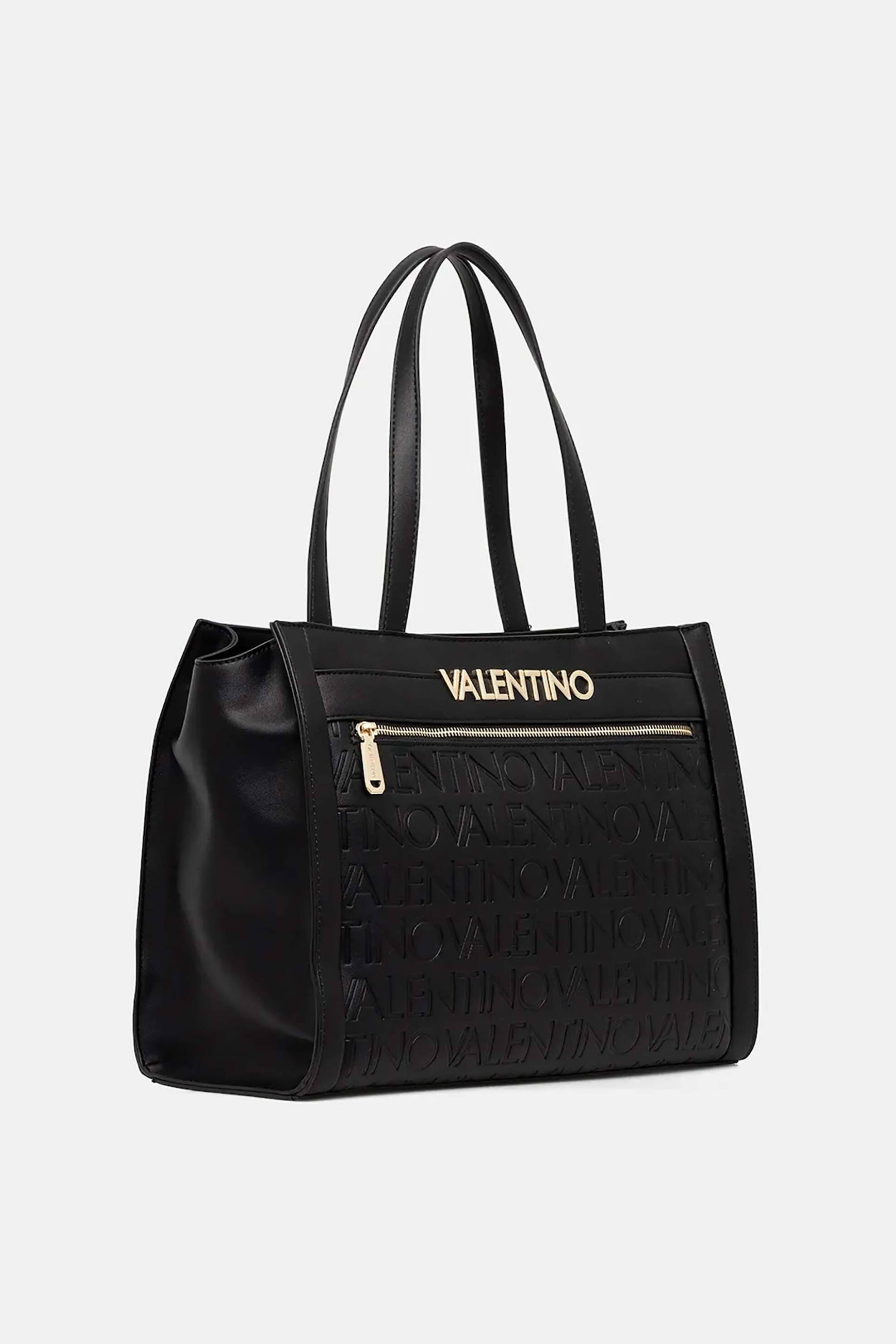 Valentino γυναικεία τσάντα shopper με μεταλλικό και ανάγλυφο λογότυπο 