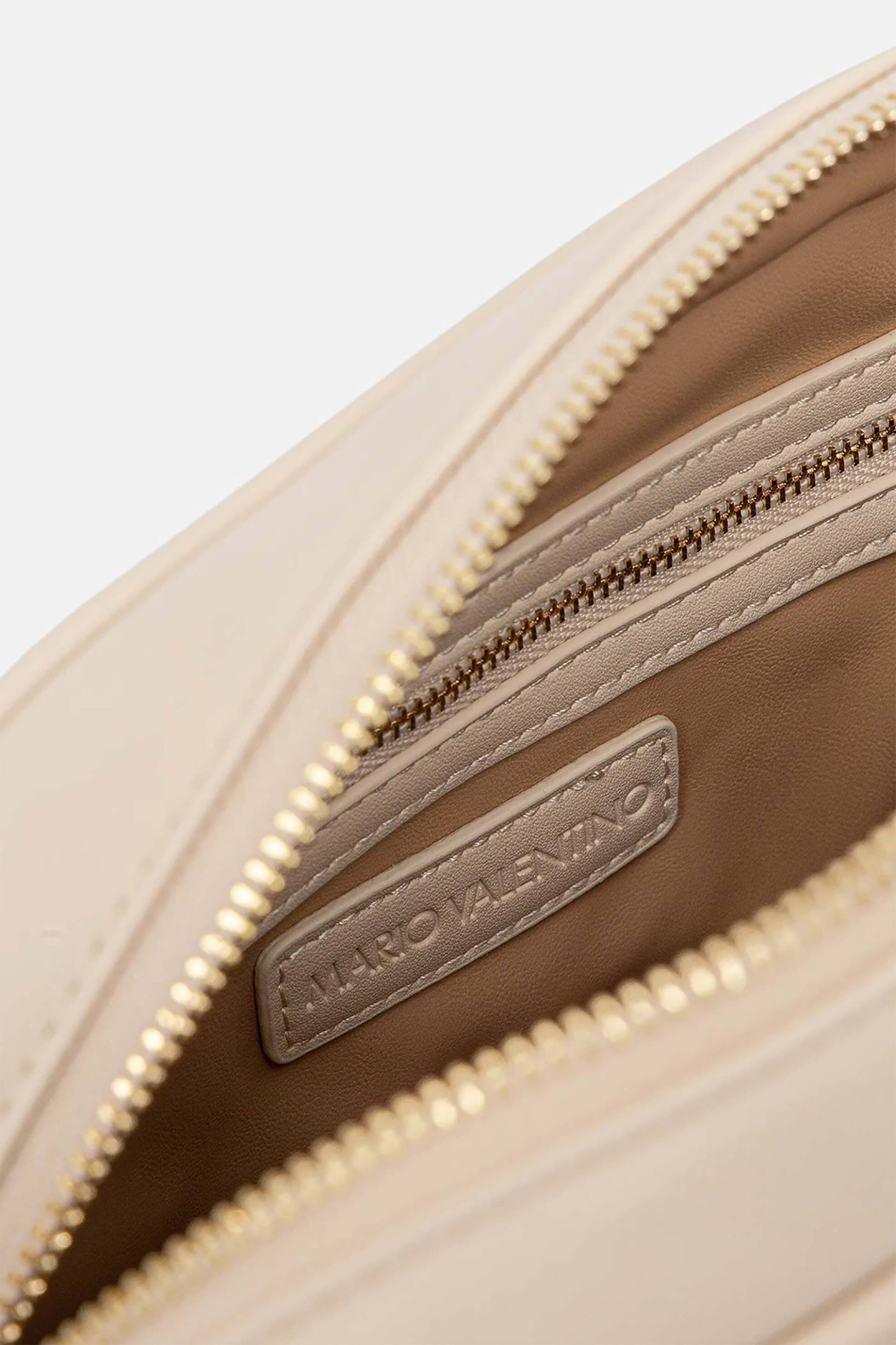 Valentino Γυναικεία Τσάντα Ώμου Crossbody με Μεταλλικό Και Ανάγλυφο Λογότυπο Cora - 73Lvbs9Oo15 Cor Μπεζ