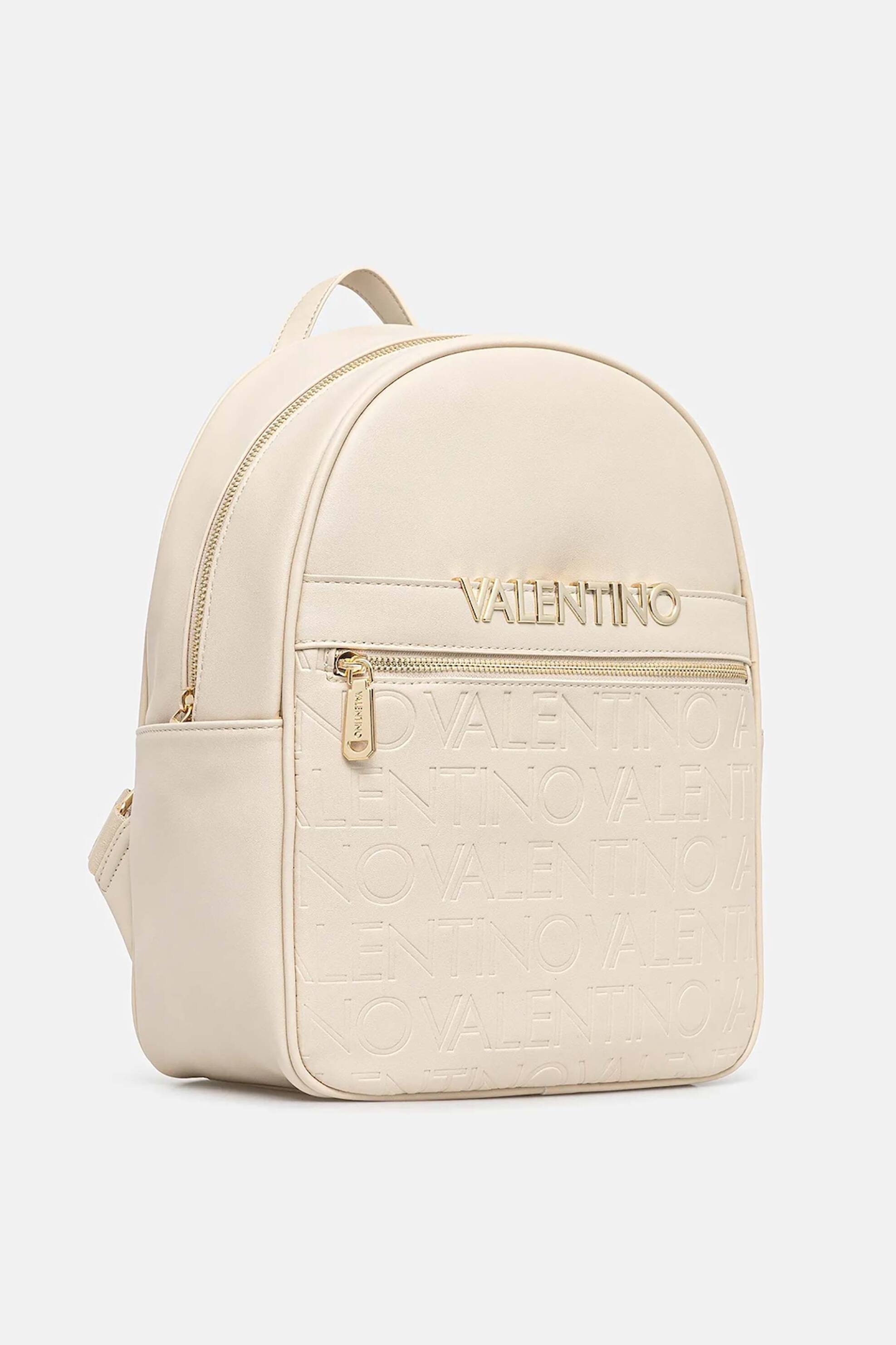 VALENTINO BY MARIO VALENTINO Valentino γυναικείο backpack με μεταλλικό και ανάγλυφο λογότυπο "Cora" - 73LVBS9OO20/COR Μπεζ - 2