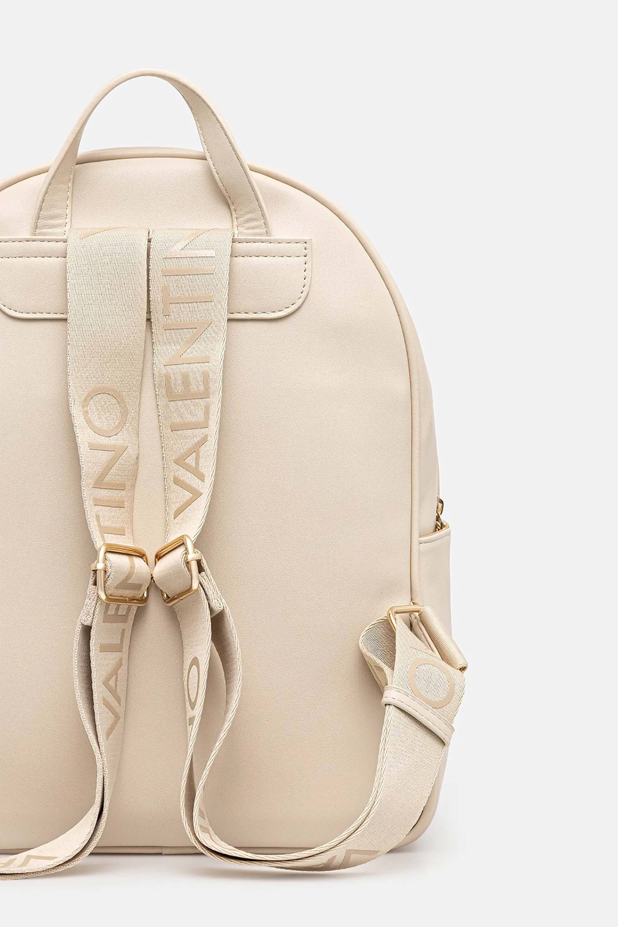 VALENTINO BY MARIO VALENTINO Valentino γυναικείο backpack με μεταλλικό και ανάγλυφο λογότυπο "Cora" - 73LVBS9OO20/COR Μπεζ - 3