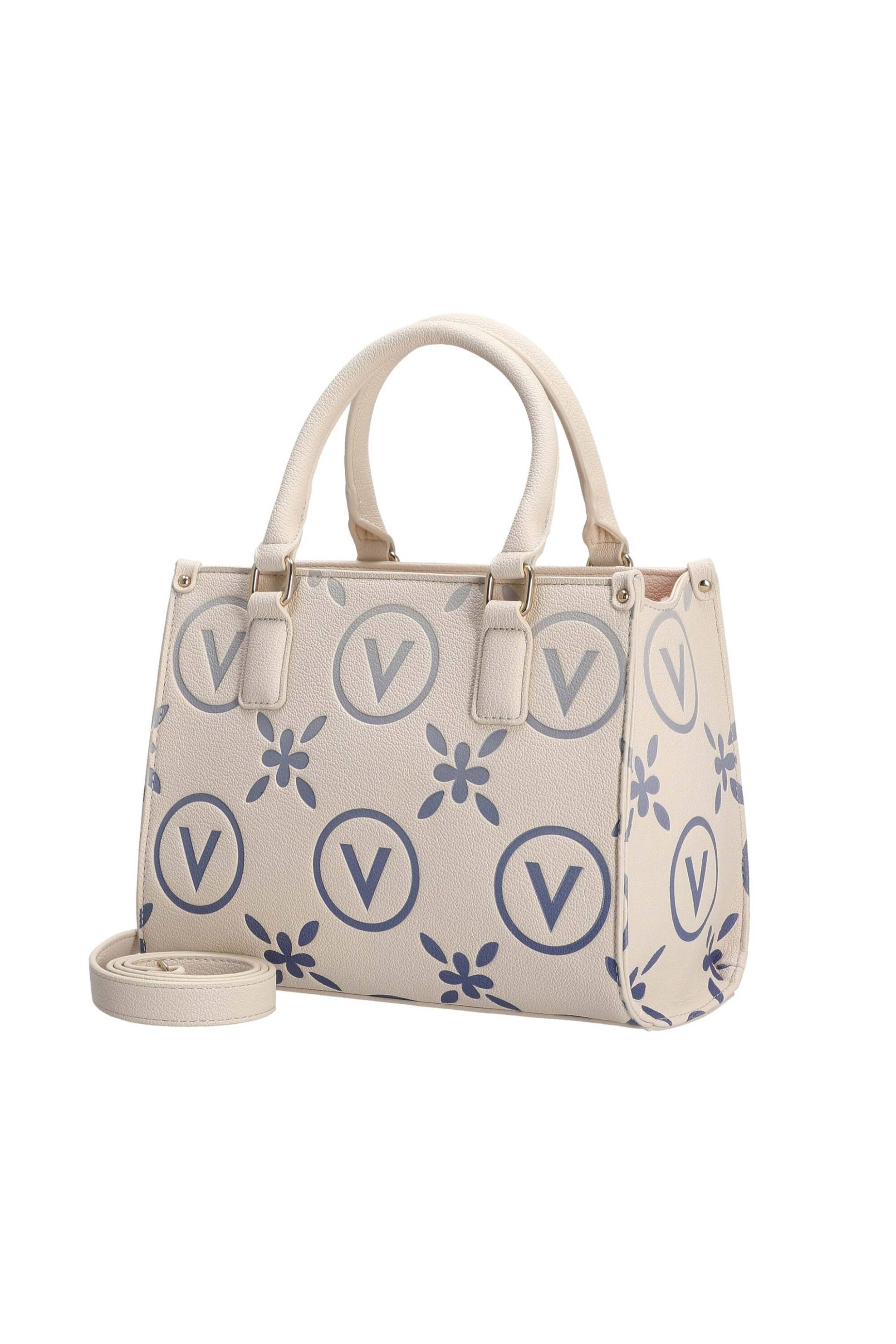 VALENTINO BY MARIO VALENTINO Valentino γυναικεία τσάντα χειρός με contrast ανάγλυφο λογότυπο "Samba Re" - 73LVBS9RS04/SAM Εκρού - 2