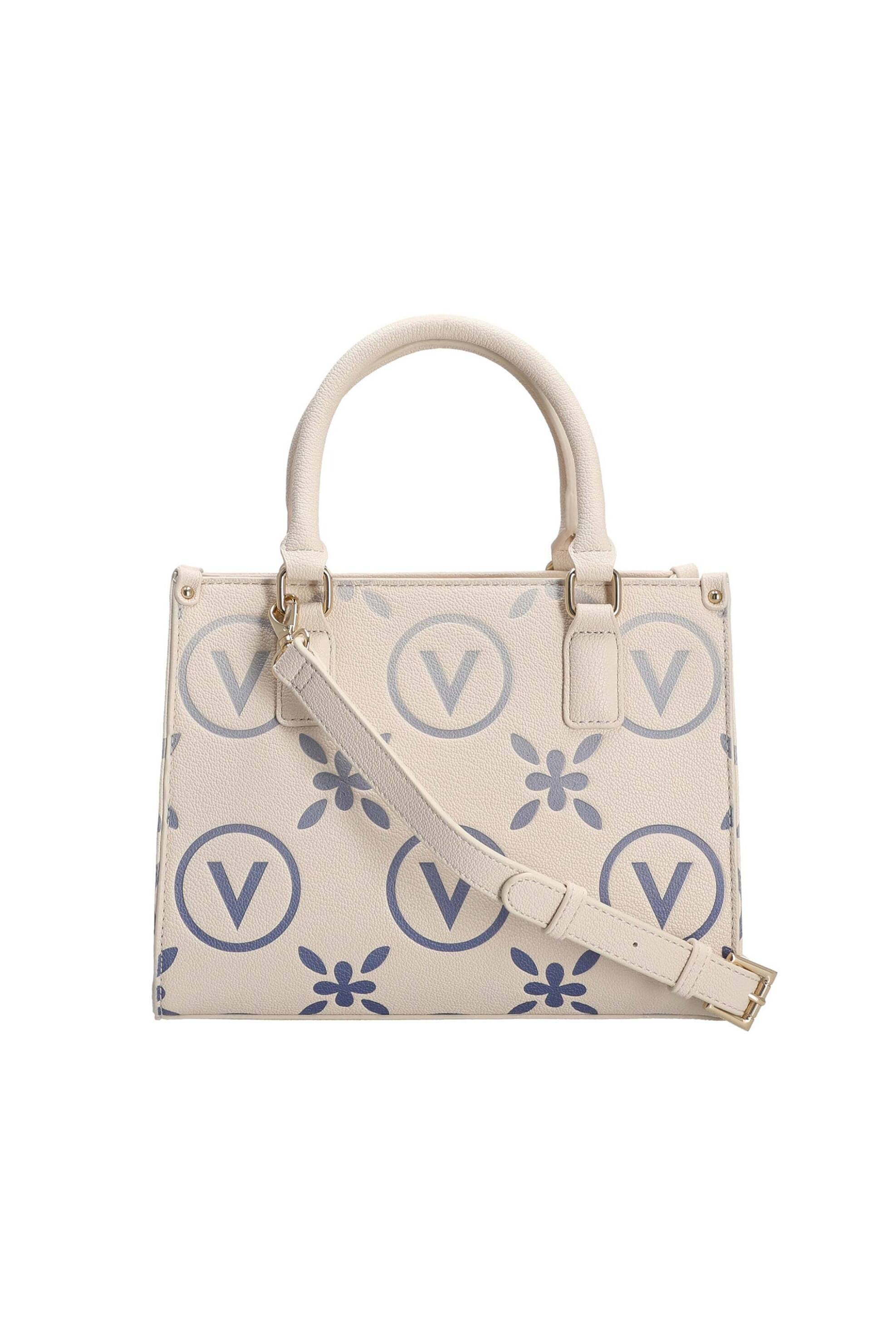 VALENTINO BY MARIO VALENTINO Valentino γυναικεία τσάντα χειρός με contrast ανάγλυφο λογότυπο "Samba Re" - 73LVBS9RS04/SAM Εκρού - 3