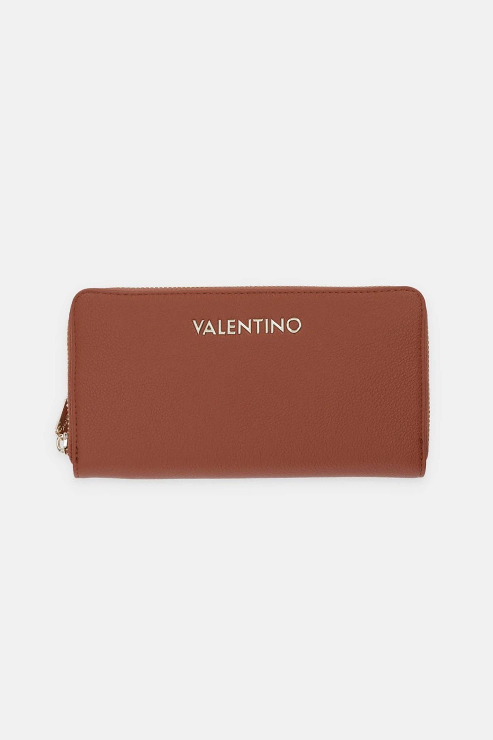 VALENTINO BY MARIO VALENTINO Valentino γυναικείο πορτοφόλι με μεταλλικό λογότυπο - 73LVPS9ON155/DO Καφέ