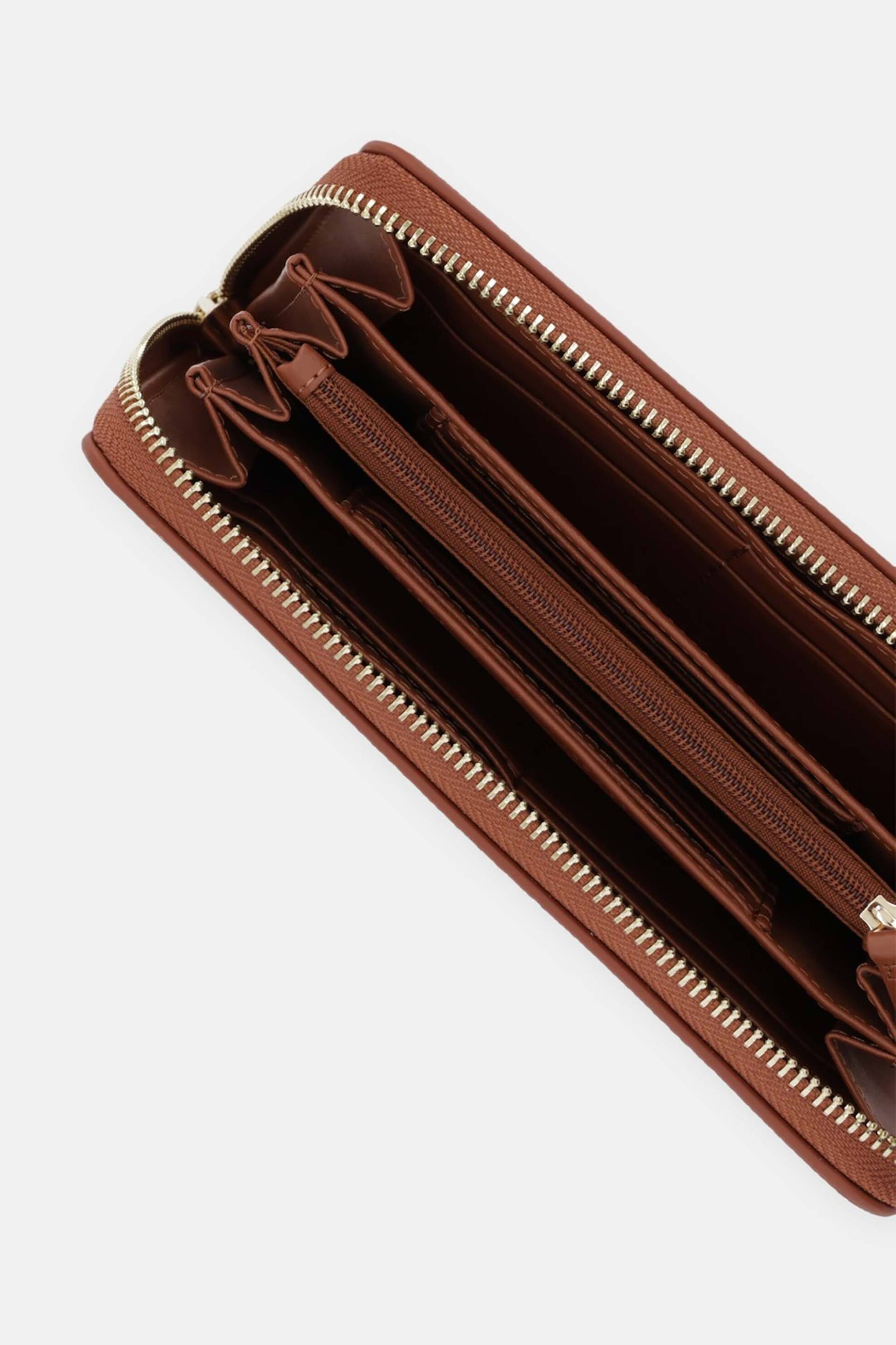 Valentino Γυναικείο Πορτοφόλι με Μεταλλικό Λογότυπο - 73Lvps9On155 Do Καφέ