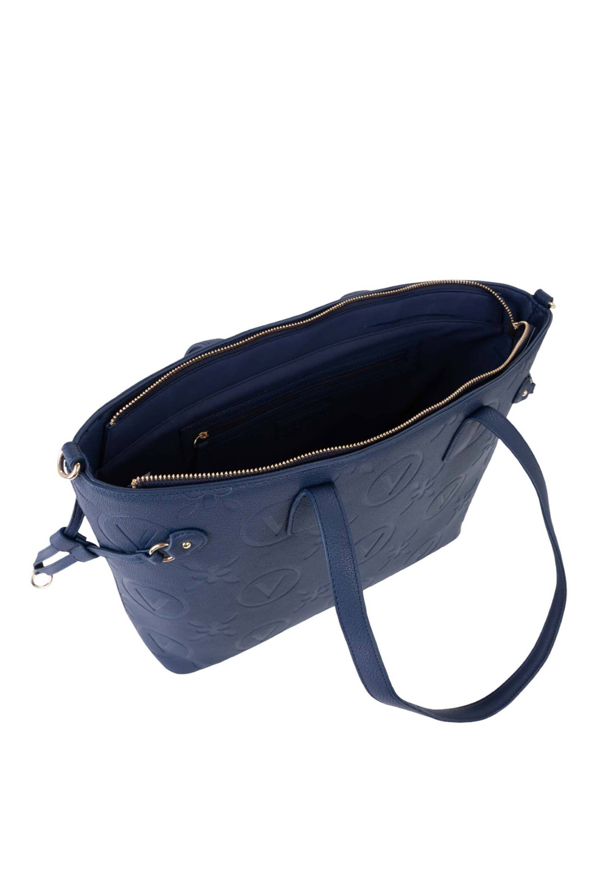 Valentino Γυναικεία Τσάντα Shopper με Ανάγλυφο Λογότυπο Samba Re - 73Lvbs8Zg01 Sam Μπλε Σκούρο