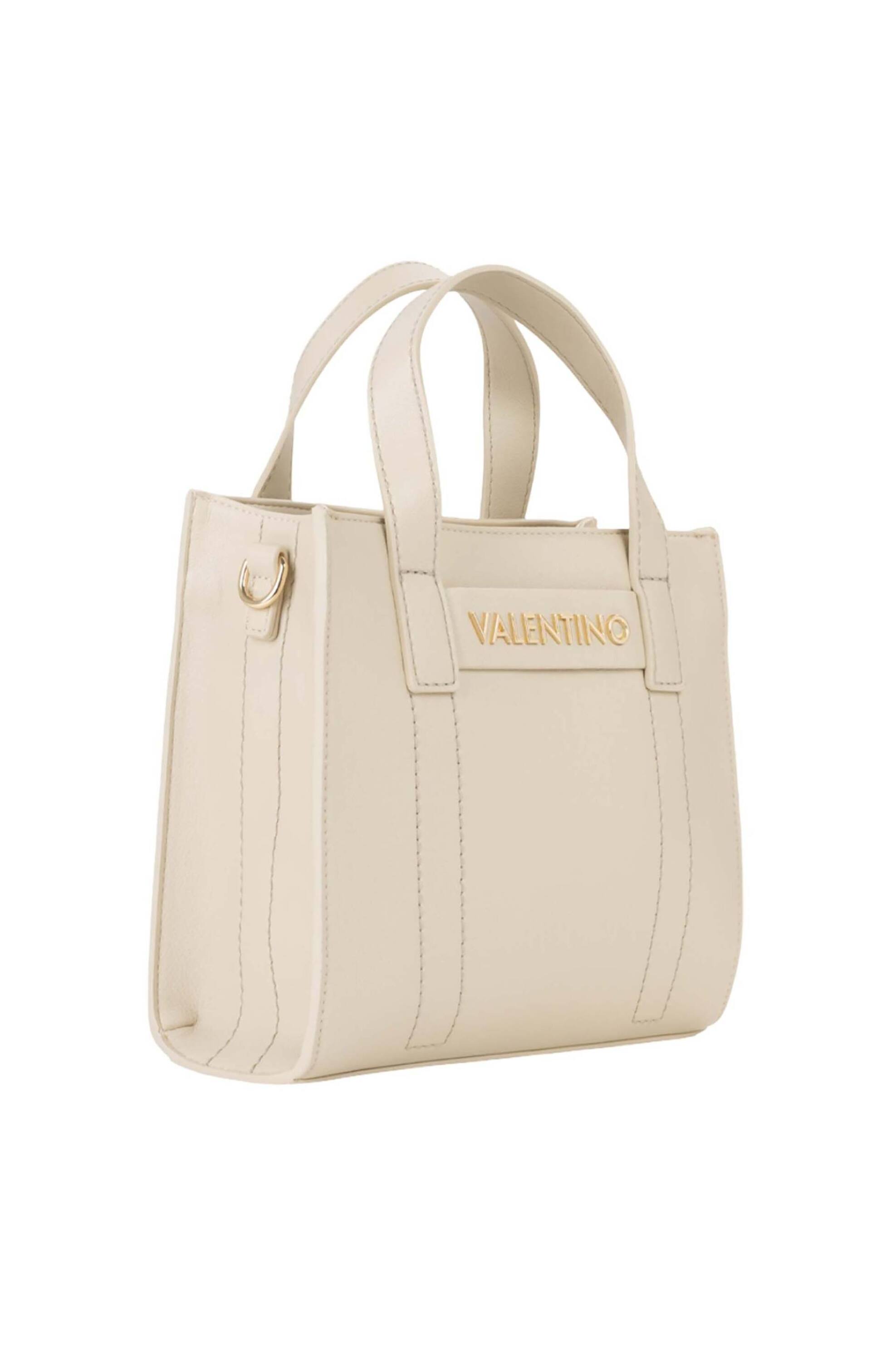VALENTINO BY MARIO VALENTINO Valentino γυναικεία τσάντα χειρός με μεταλλικό λογότυπο "Aury Re" - 73LVBS9OB05/AUR Εκρού - 2