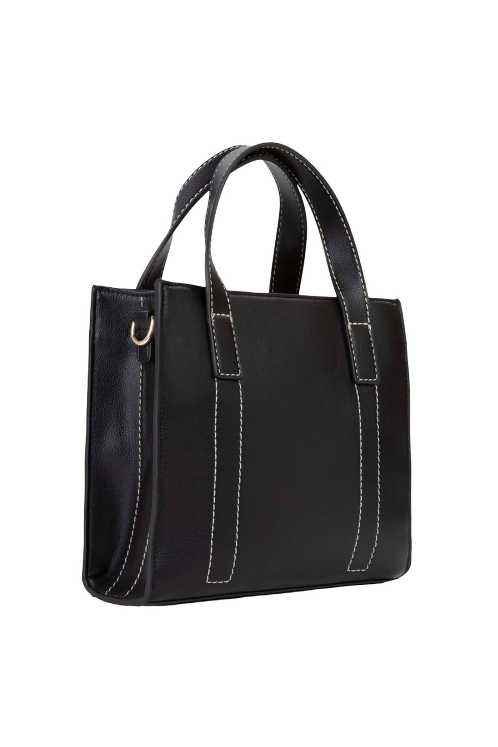 VALENTINO BY MARIO VALENTINO Valentino γυναικεία τσάντα χειρός με μεταλλικό λογότυπο "Aury Re" - 73LVBS9OB05/AUR Μαύρο - 3