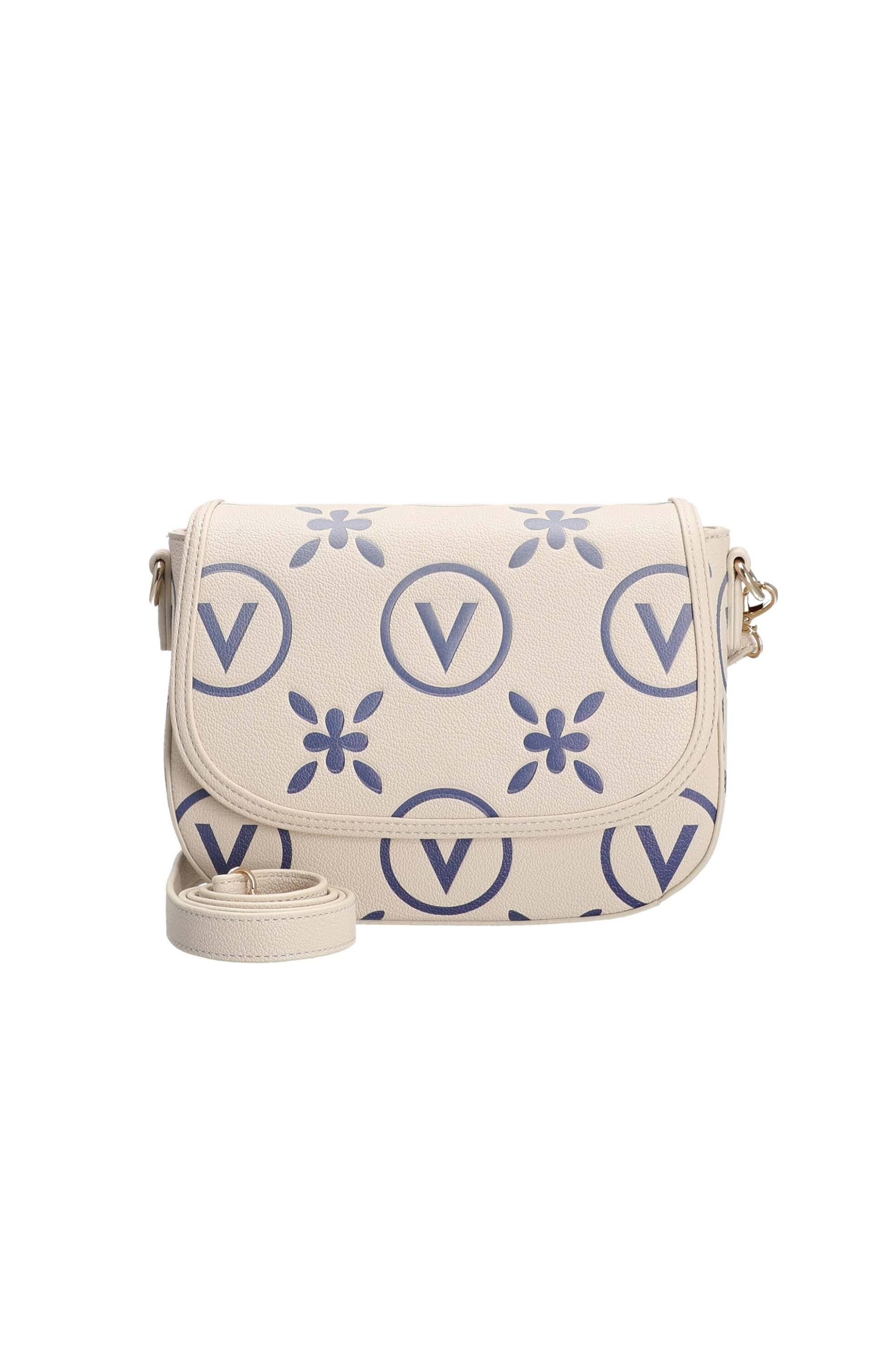 Valentino γυναικεία τσάντα ώμου/crossbody με contrast ανάγλυφο λογότυπο "Samba Re" - 73LVBS9RS10/SAM Εκρού