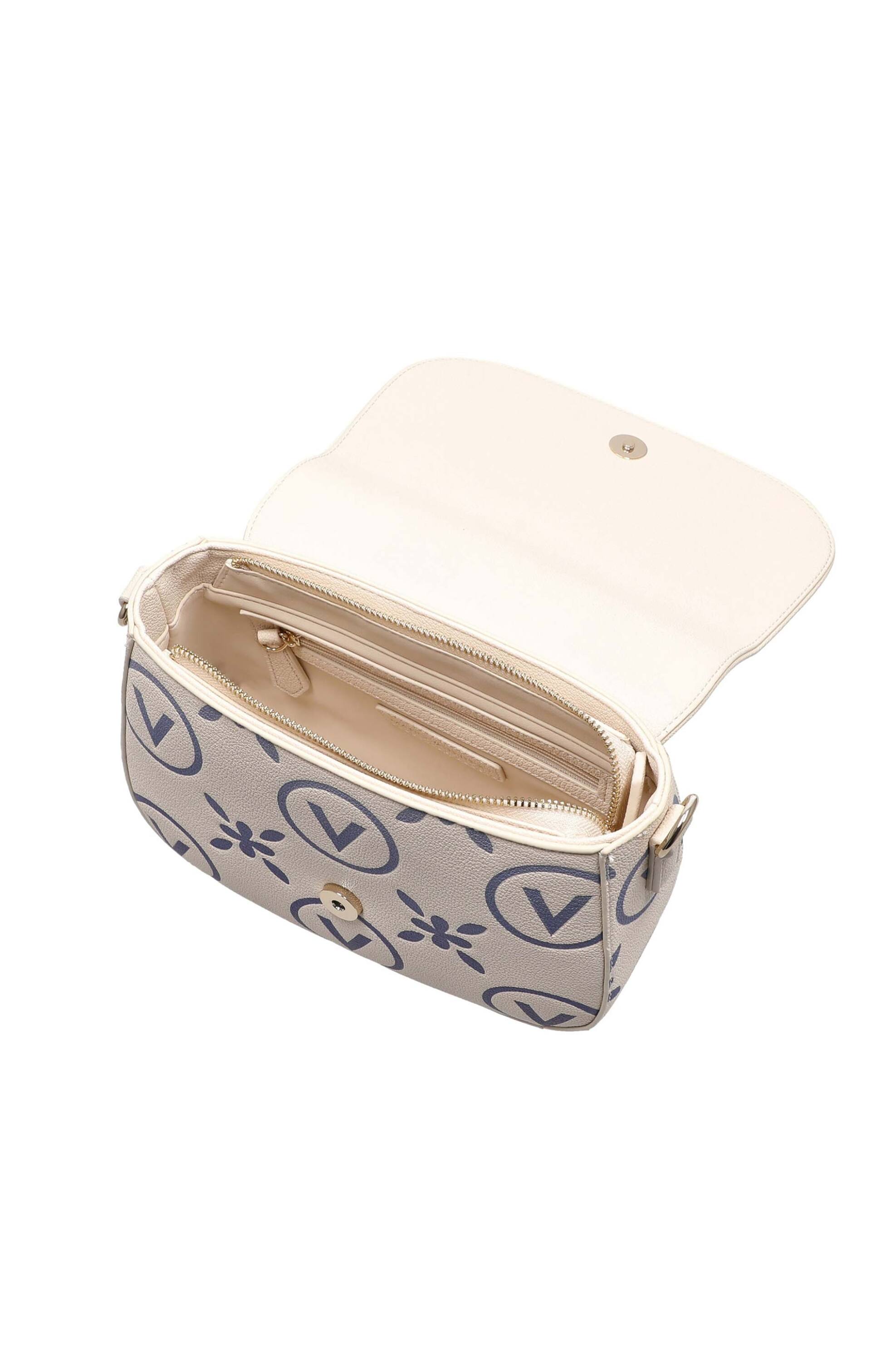 Valentino γυναικεία τσάντα ώμου/crossbody με contrast ανάγλυφο λογότυπο "Samba Re" - 73LVBS9RS10/SAM Εκρού φωτογραφία