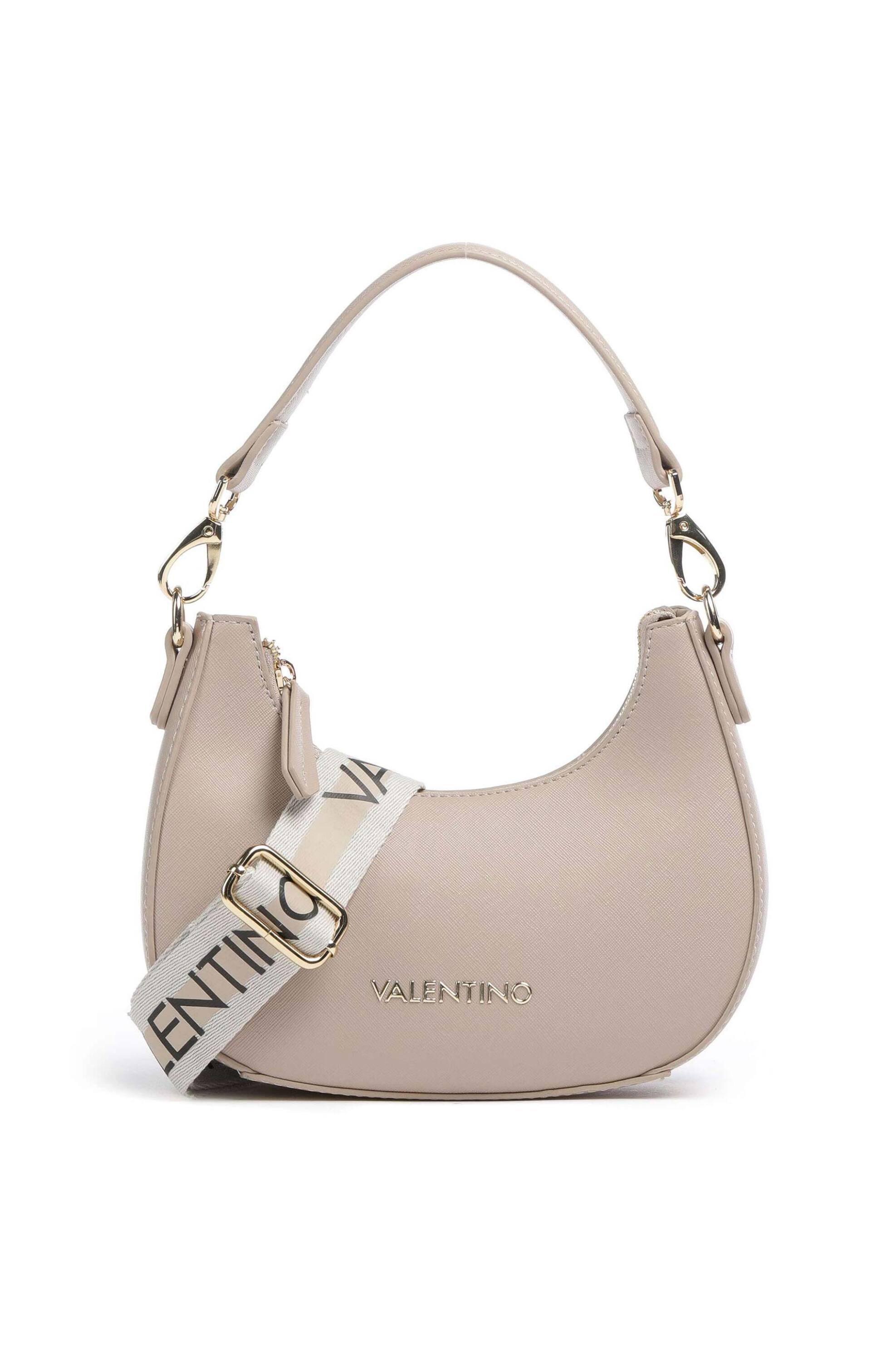Valentino γυναικεία τσάντα ώμου με μεταλλικό λογότυπο "Zero" - 73LVBS7B305/ZER Μπεζ