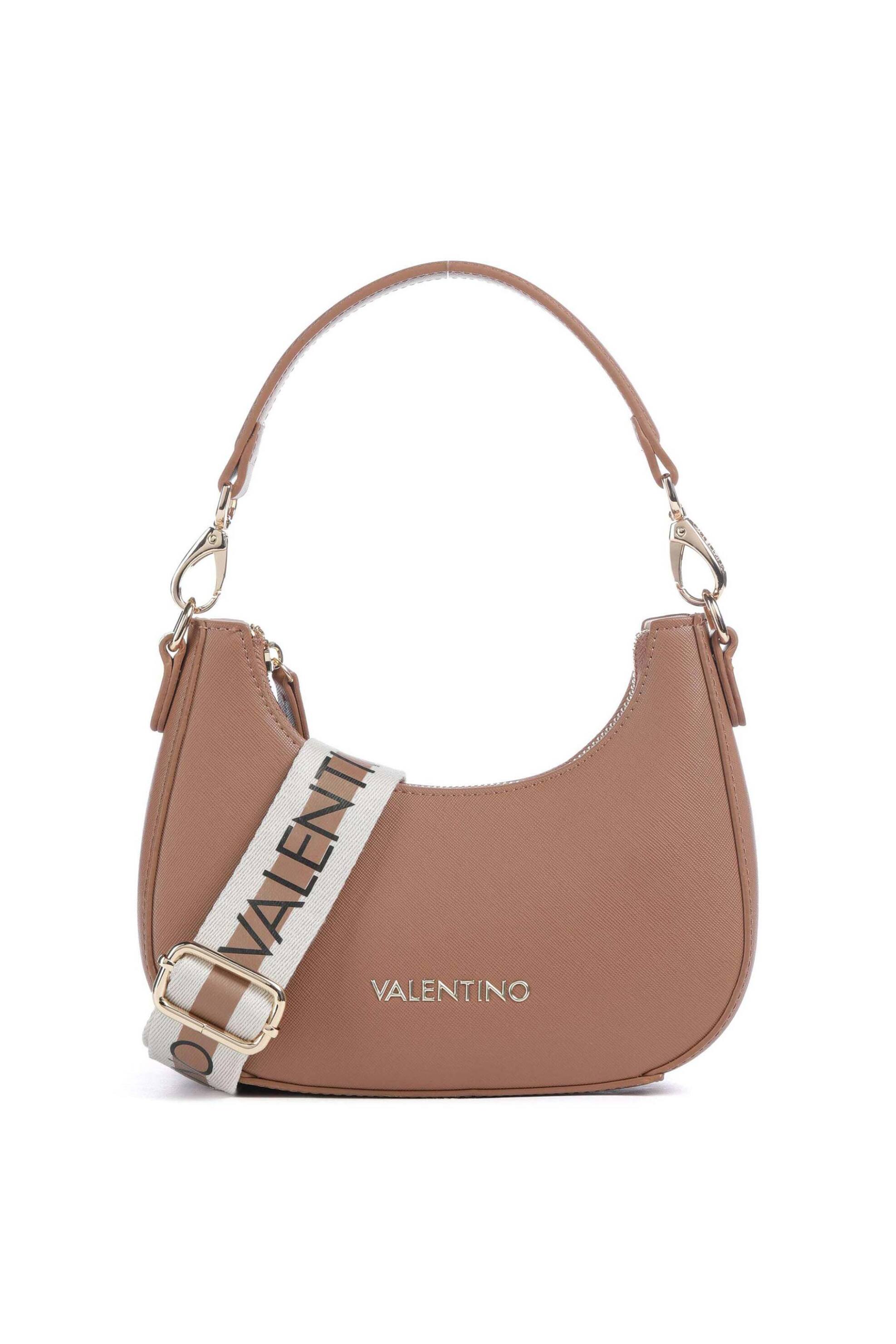 Valentino γυναικεία τσάντα ώμου με μεταλλικό λογότυπο "Zero" - 73LVBS7B305/ZER Καφέ