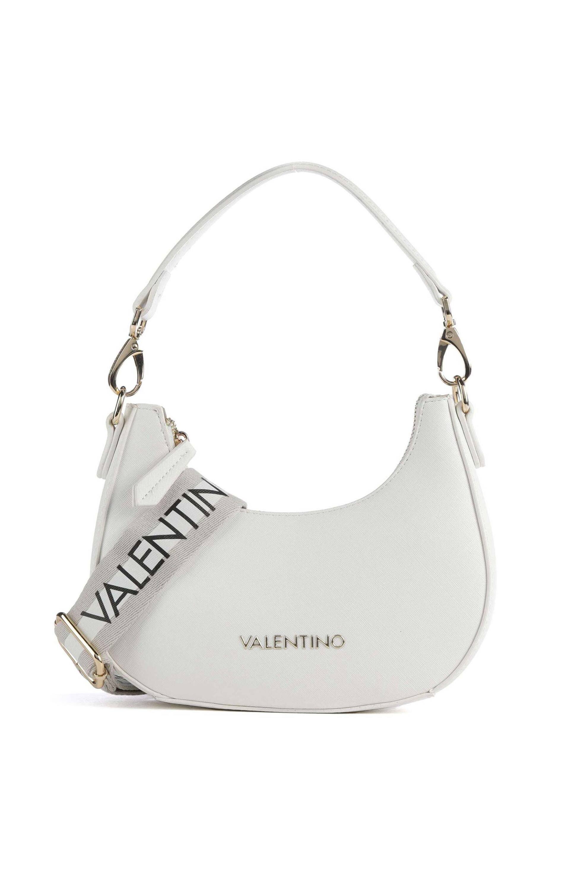 Valentino γυναικεία τσάντα ώμου με μεταλλικό λογότυπο "Zero" - 73LVBS7B305/ZER Λευκό