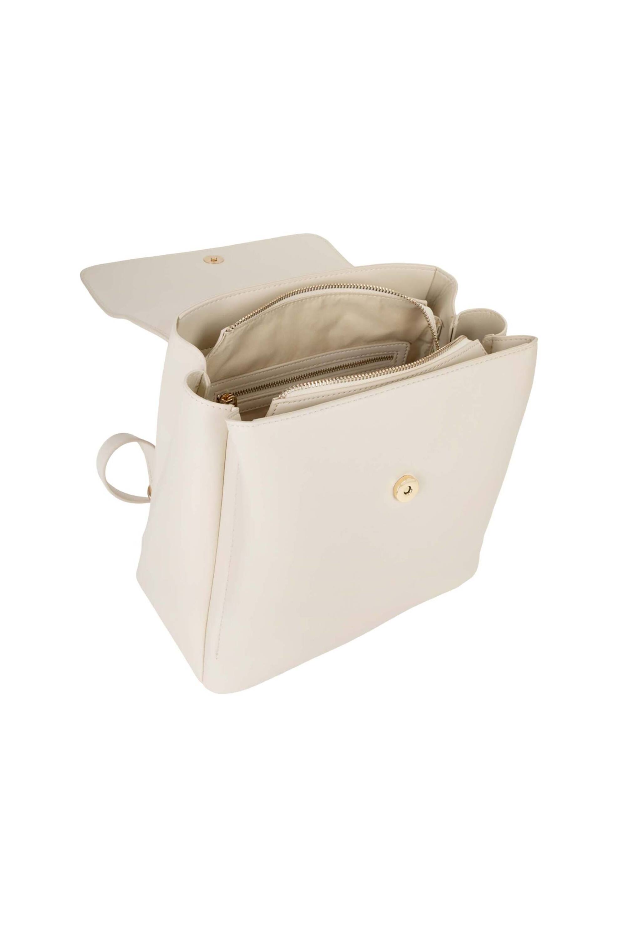 Valentino γυναικείο backpack με μεταλλικό λογότυπο "Clio Re" - 73LVBS9OG20/CLI Εκρού φωτογραφία