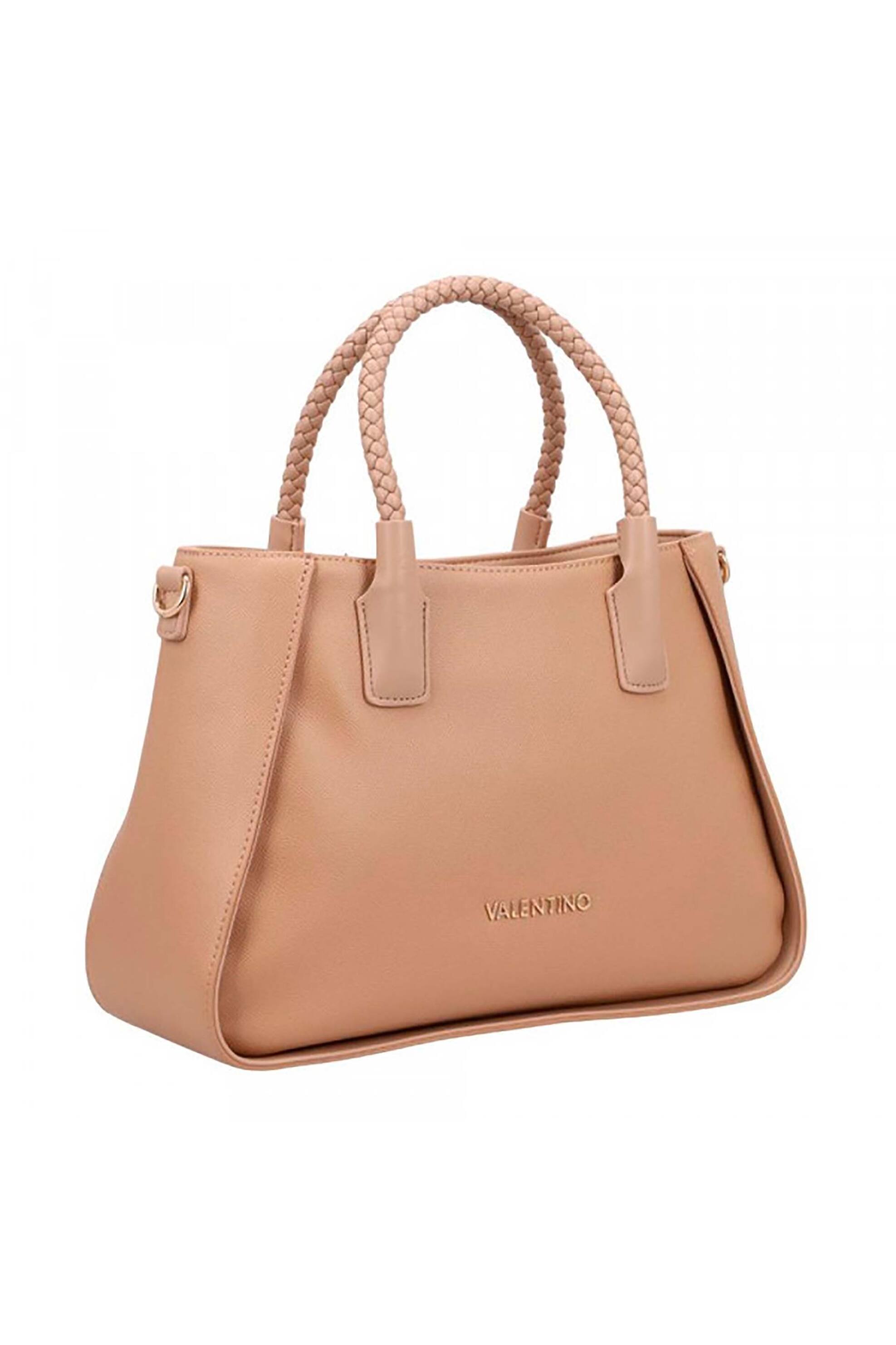 VALENTINO BY MARIO VALENTINO Valentino γυναικεία τσάντα χειρός με μεταλλικό λογότυπο "Eris" - 73LVBS9OM04/ERI Μπεζ - 2