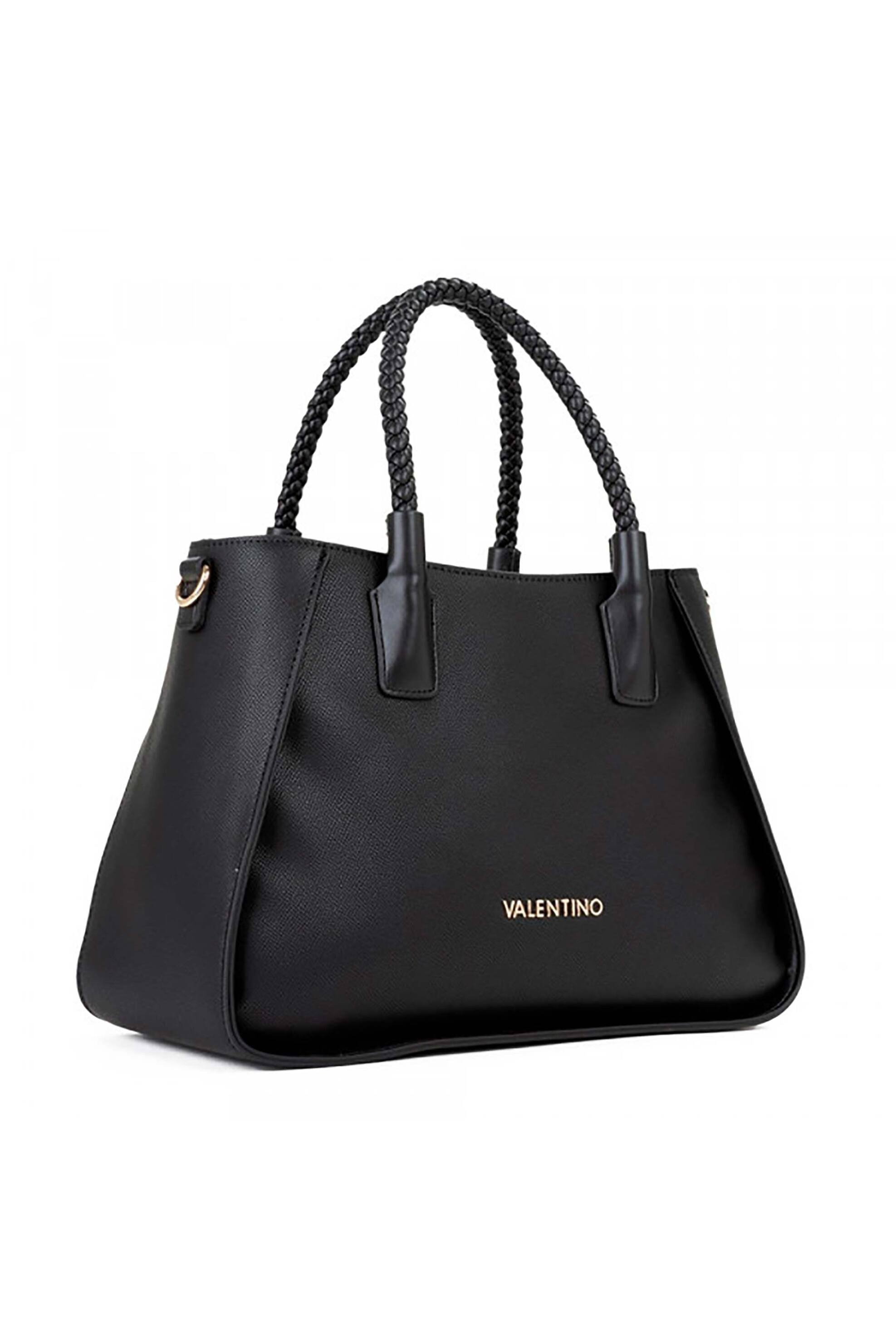 VALENTINO BY MARIO VALENTINO Valentino γυναικεία τσάντα χειρός με μεταλλικό λογότυπο "Eris" - 73LVBS9OM04/ERI Μαύρο - 2