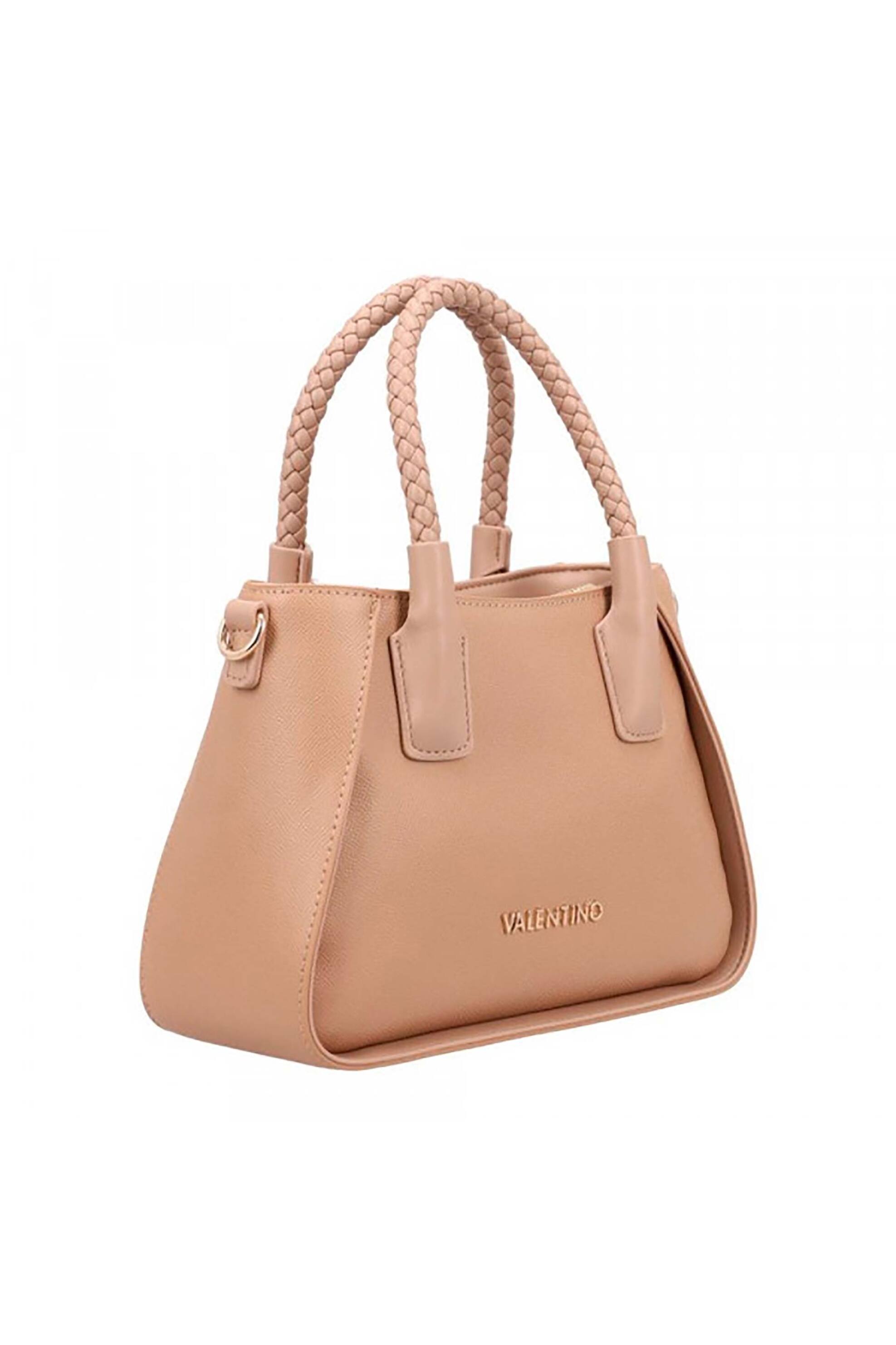 VALENTINO BY MARIO VALENTINO Valentino γυναικεία τσάντα χειρός με διακοσμητικές ραφές και λογότυπο "Eris" - 73LVBS9OM05/ERI Μπεζ - 2