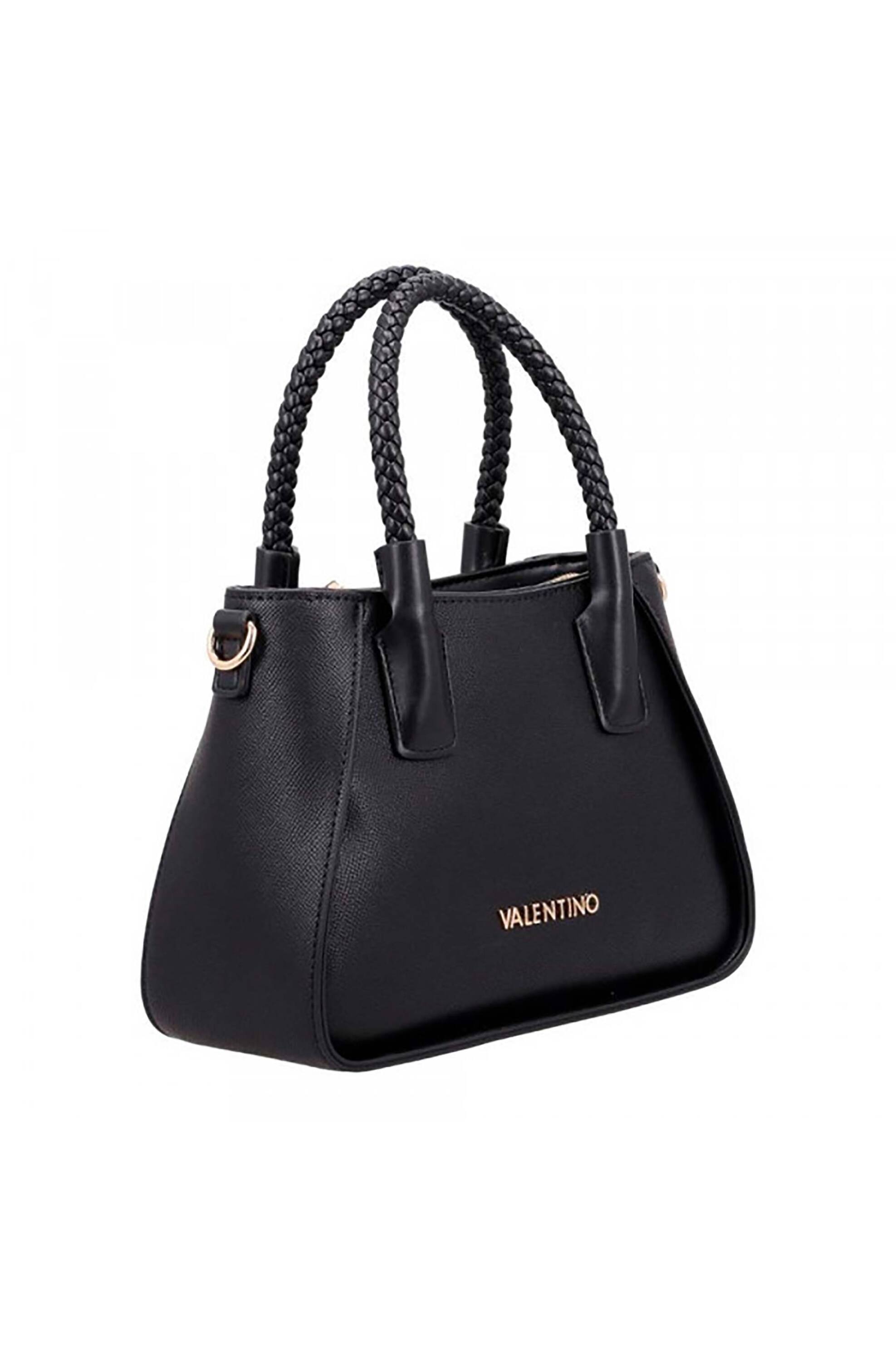 VALENTINO BY MARIO VALENTINO Valentino γυναικεία τσάντα χειρός με διακοσμητικές ραφές και λογότυπο "Eris" - 73LVBS9OM05/ERI Μαύρο - 2
