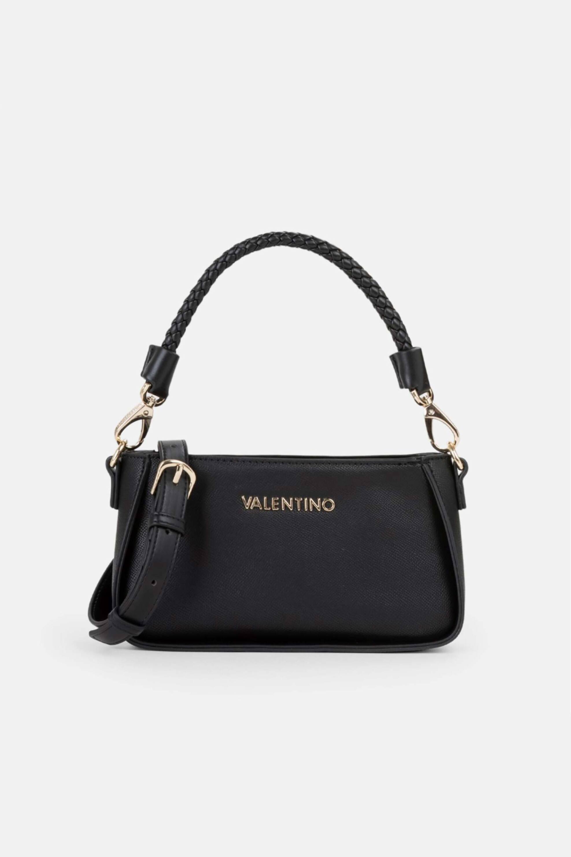 Valentino γυναικεία τσάντα ώμου με μεταλλικό λογότυπο "Eris Re" - 73LVBS9OM13/ERI Μαύρο