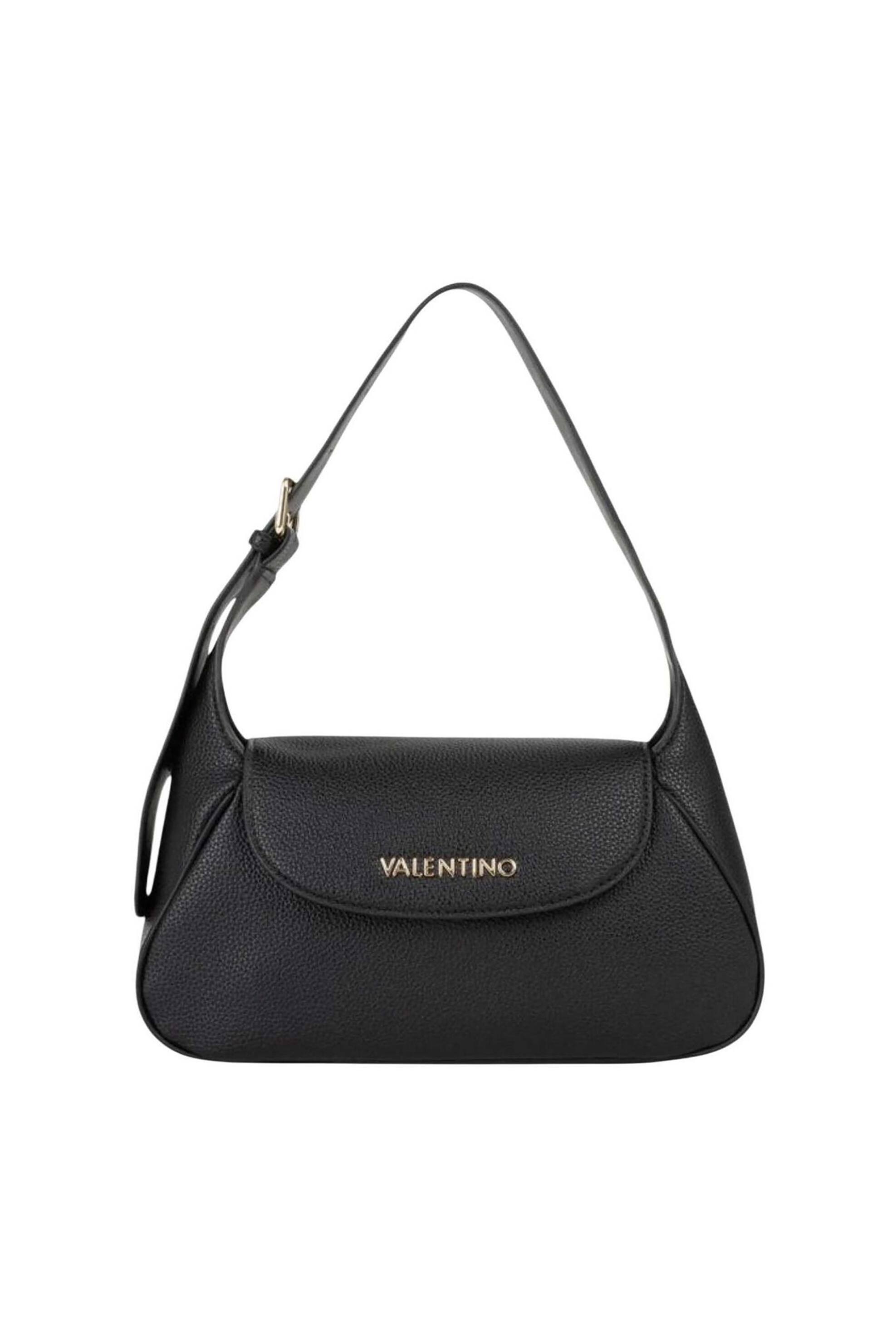 Valentino γυναικεία τσάντα ώμου με μεταλλικό λογότυπο "Daphne Re" - 73LVBS9OP09/DAP Μαύρο