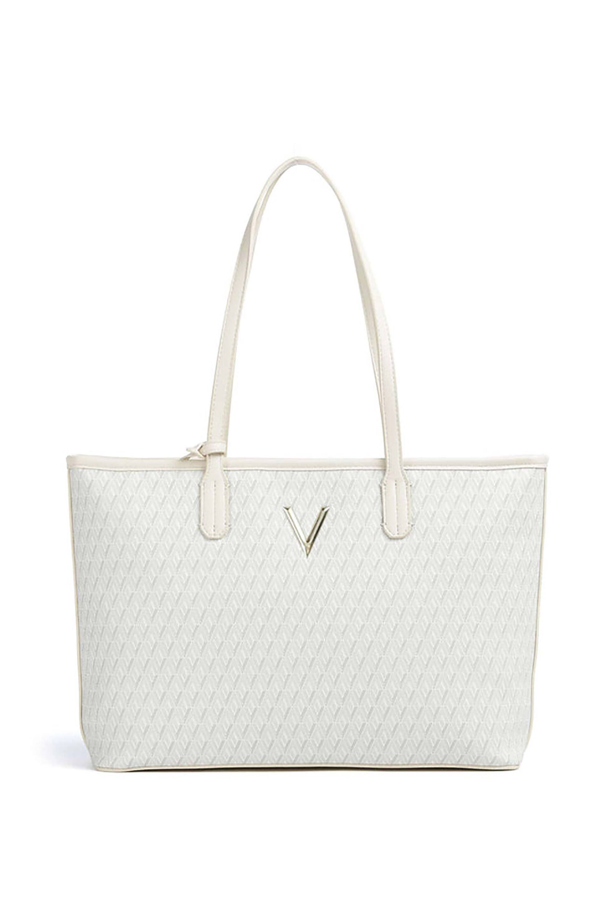VALENTINO BY MARIO VALENTINO Valentino γυναικεία τσάντα tote με μεταλλικό λογότυπο και all-over logo print 
