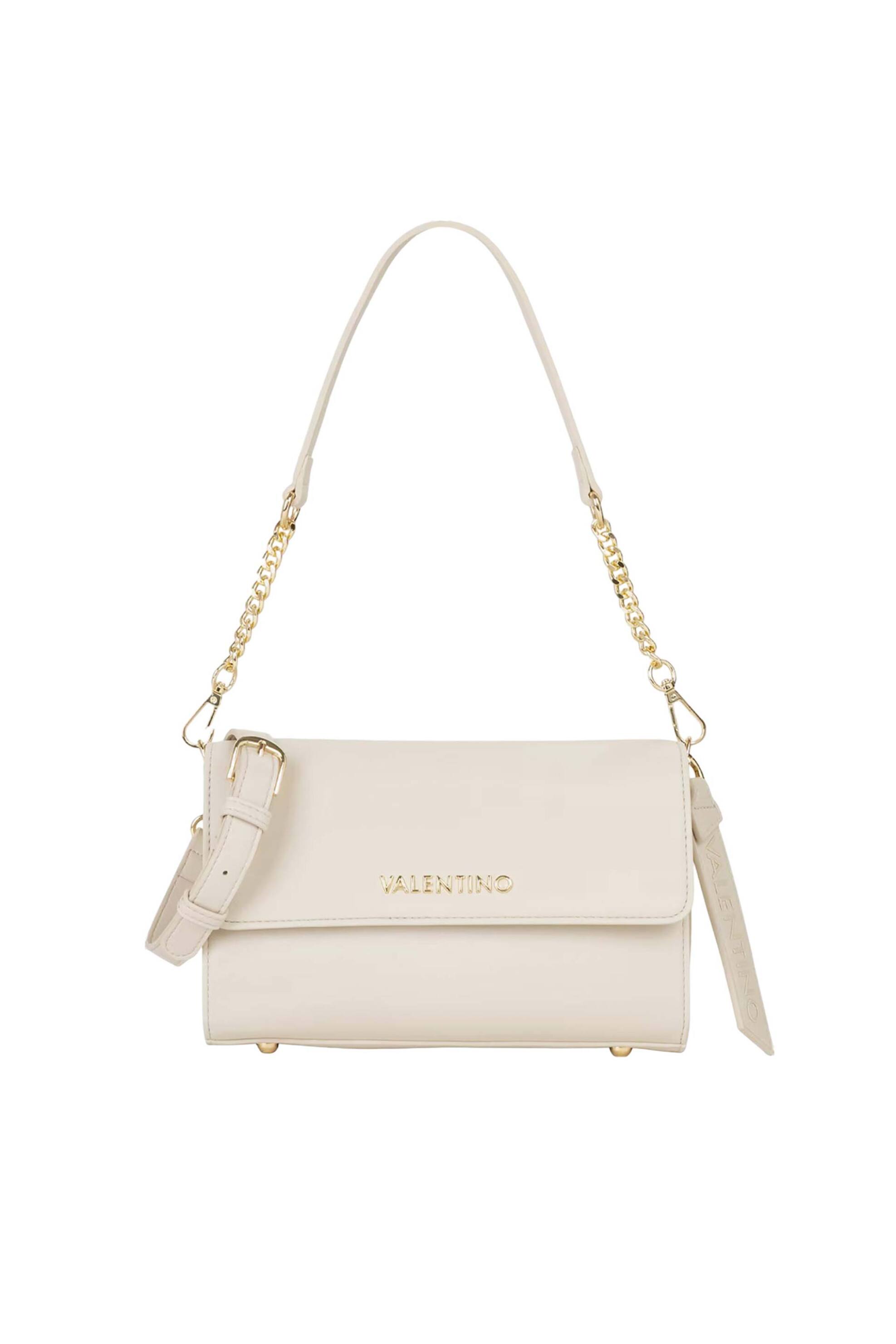 Valentino γυναικεία τσάντα ώμου με μεταλλικό λογότυπο "Hira " - 73LVBS9PD09/HIR Εκρού