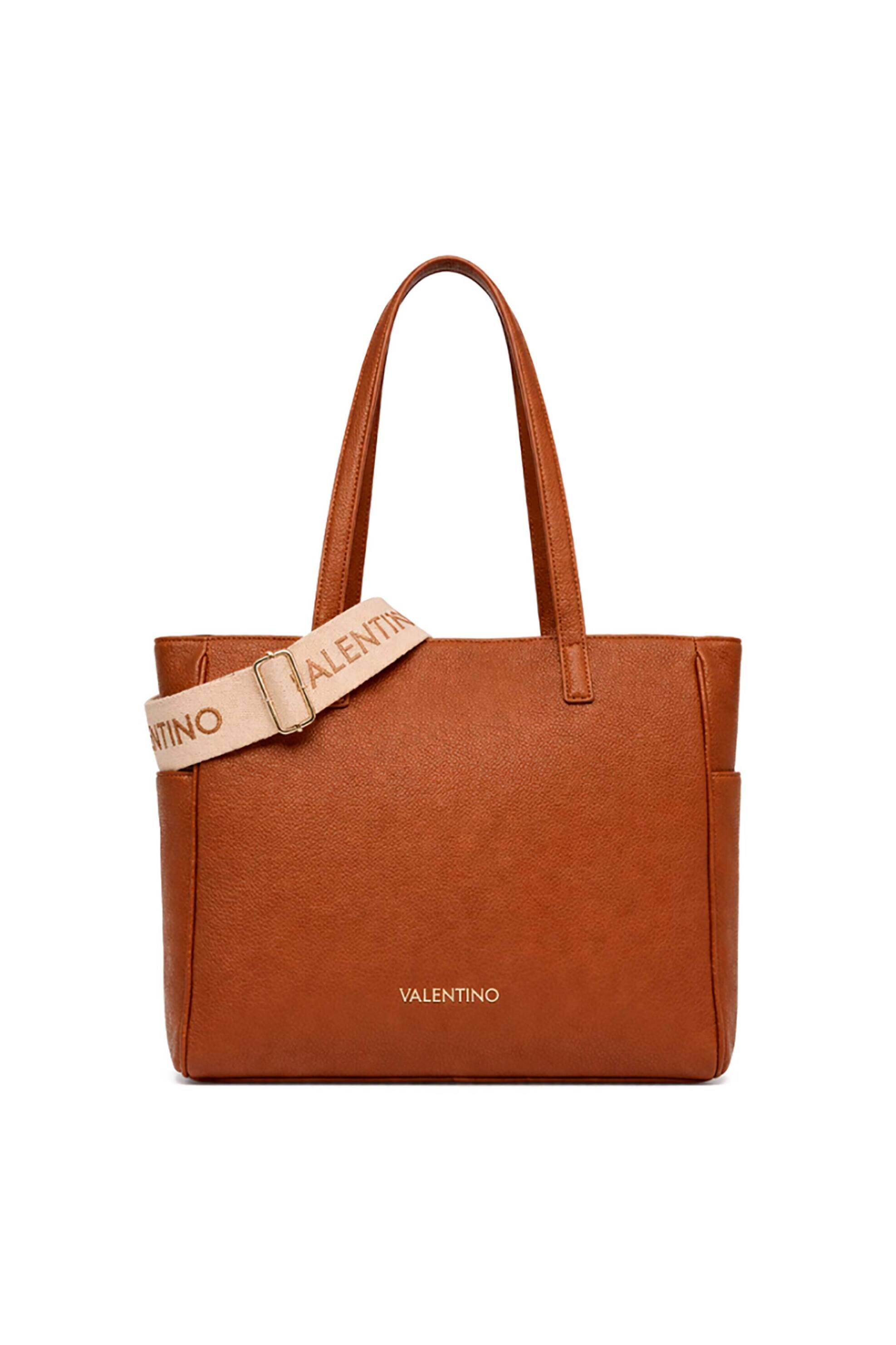 Valentino γυναικεία τσάντα tote με μεταλλικό λογότυπο "Doris" - 73LVBS9ON01/DOR Καφέ