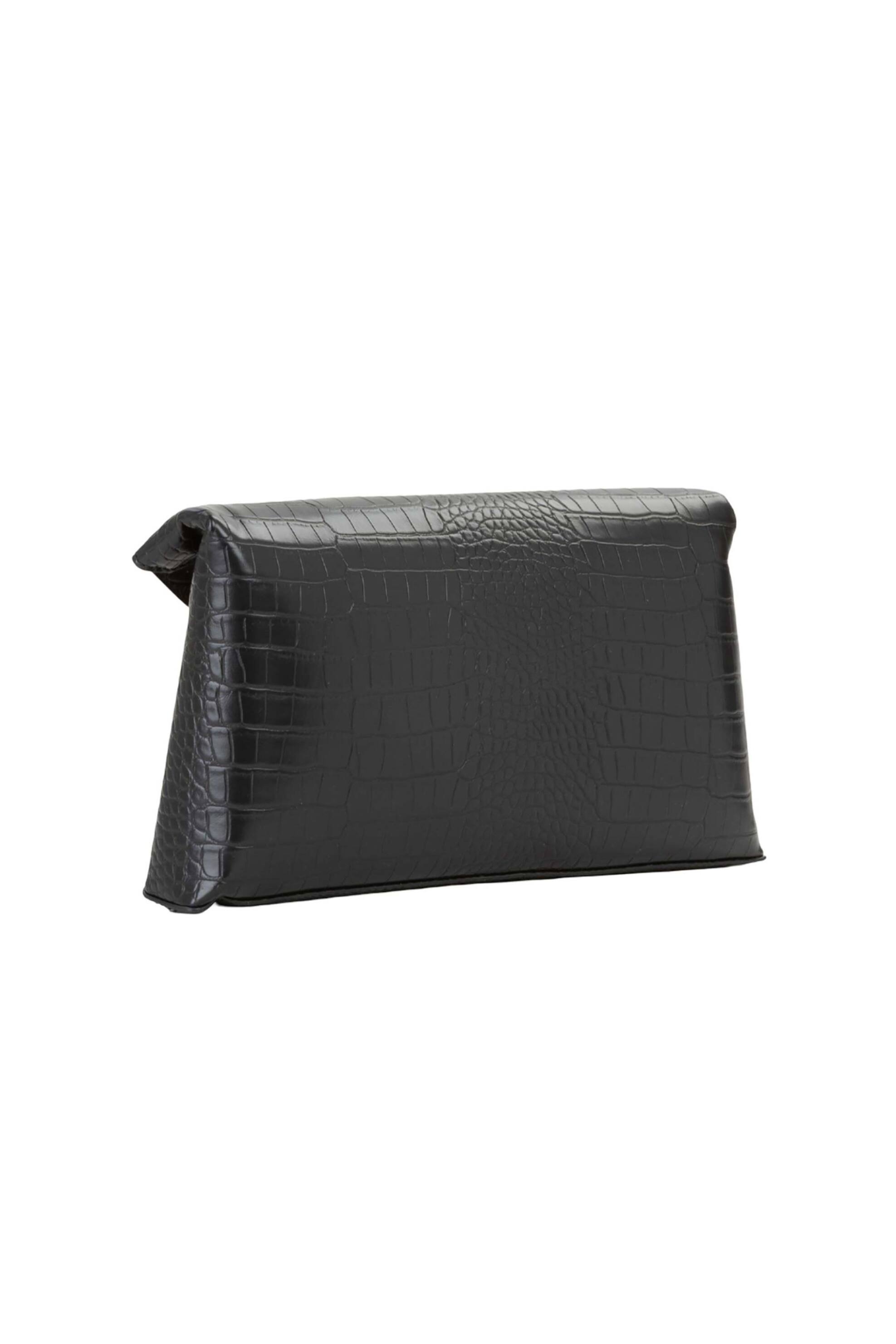 Valentino γυναικεία τσάντα φάκελος με ανάγλυφο λογότυπο και κροκό σχέδιο "Emera" - 73LVBS9OS17COC Μαύρο φωτογραφία