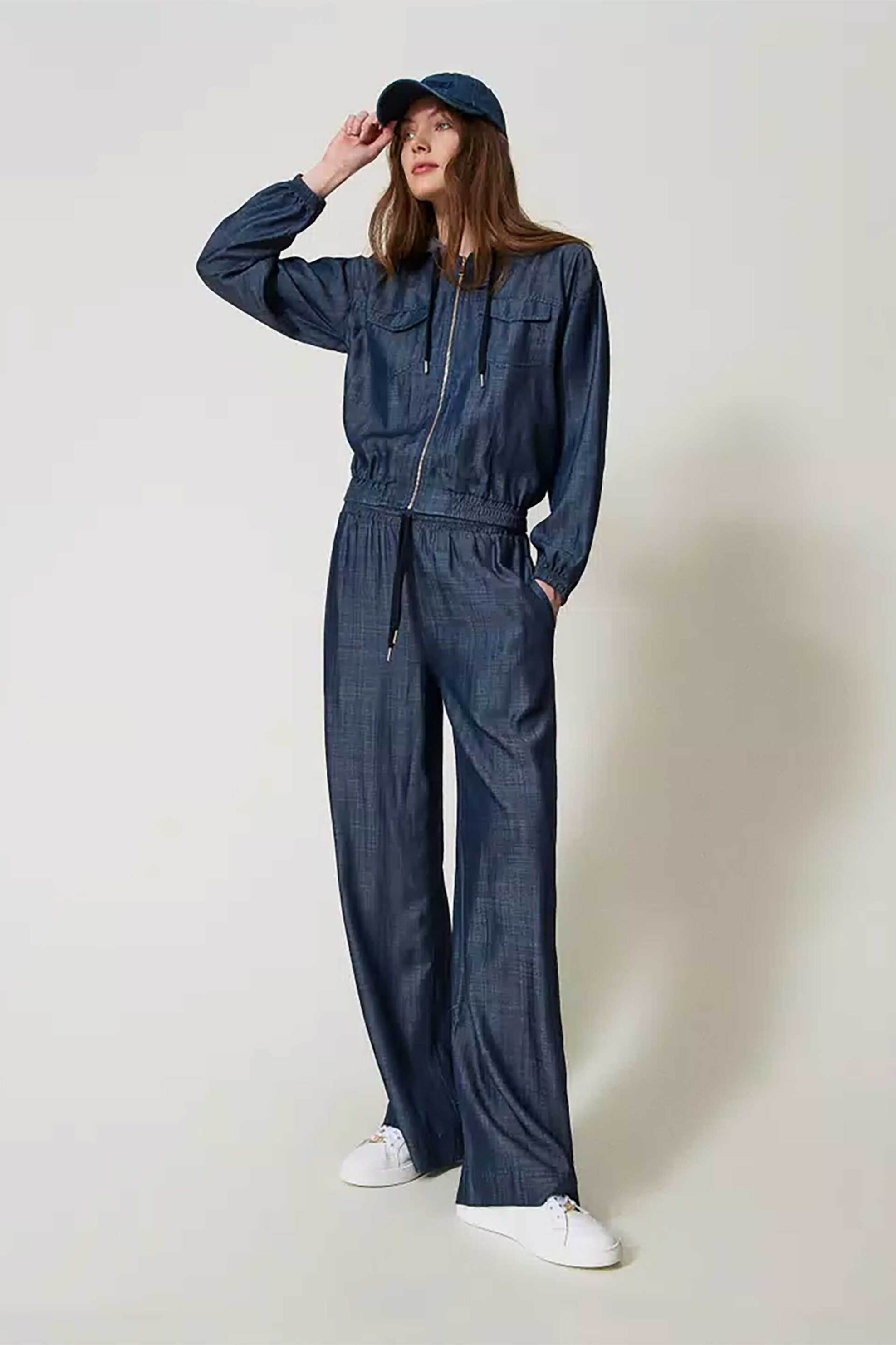  Twinset γυναικείο παντελόνι denim με κοδόνι - 251LL2DEE Denim Blue 2025