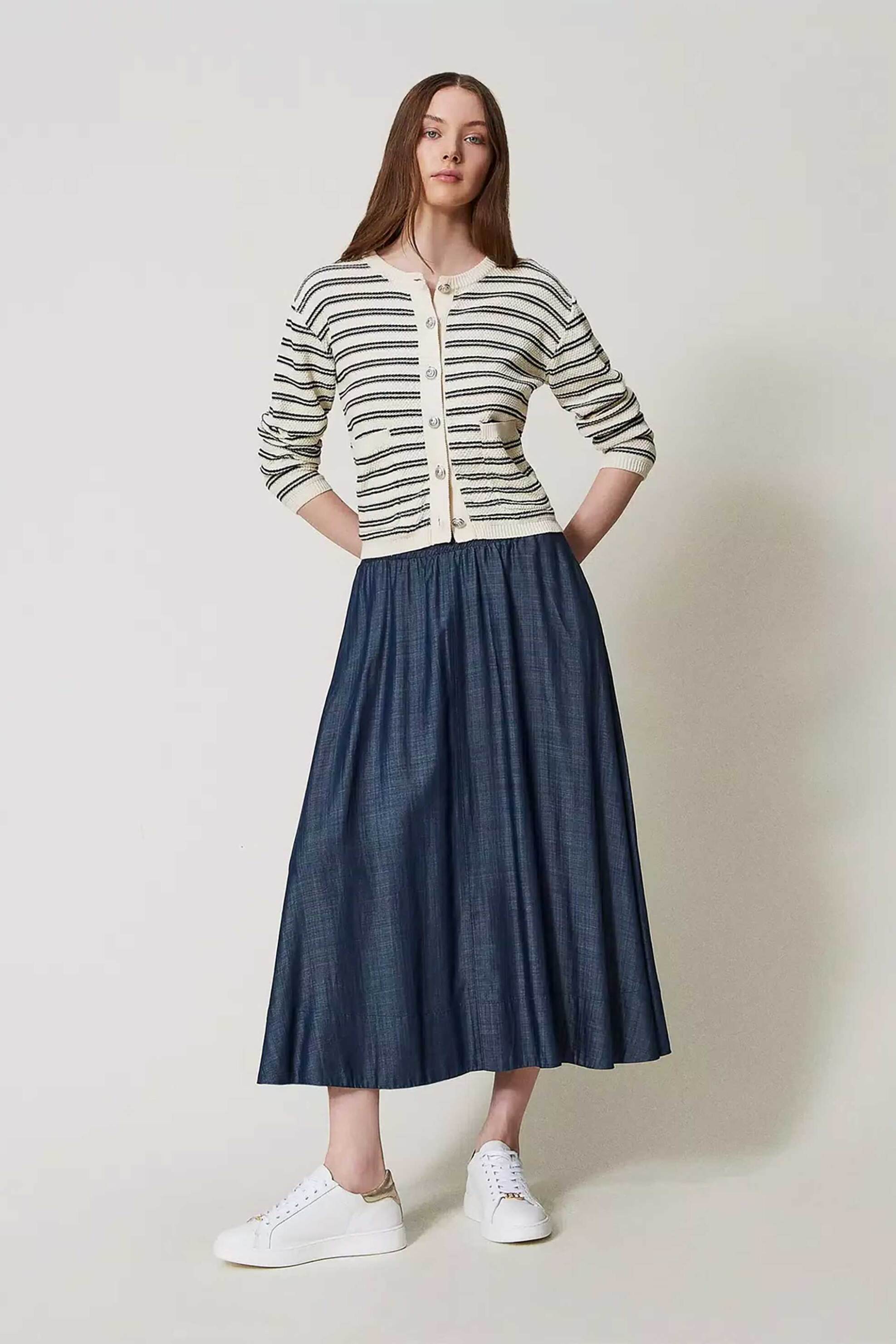  Twinset γυναικεία midi φούστα denim - 251LL2DFF Denim Blue 2025