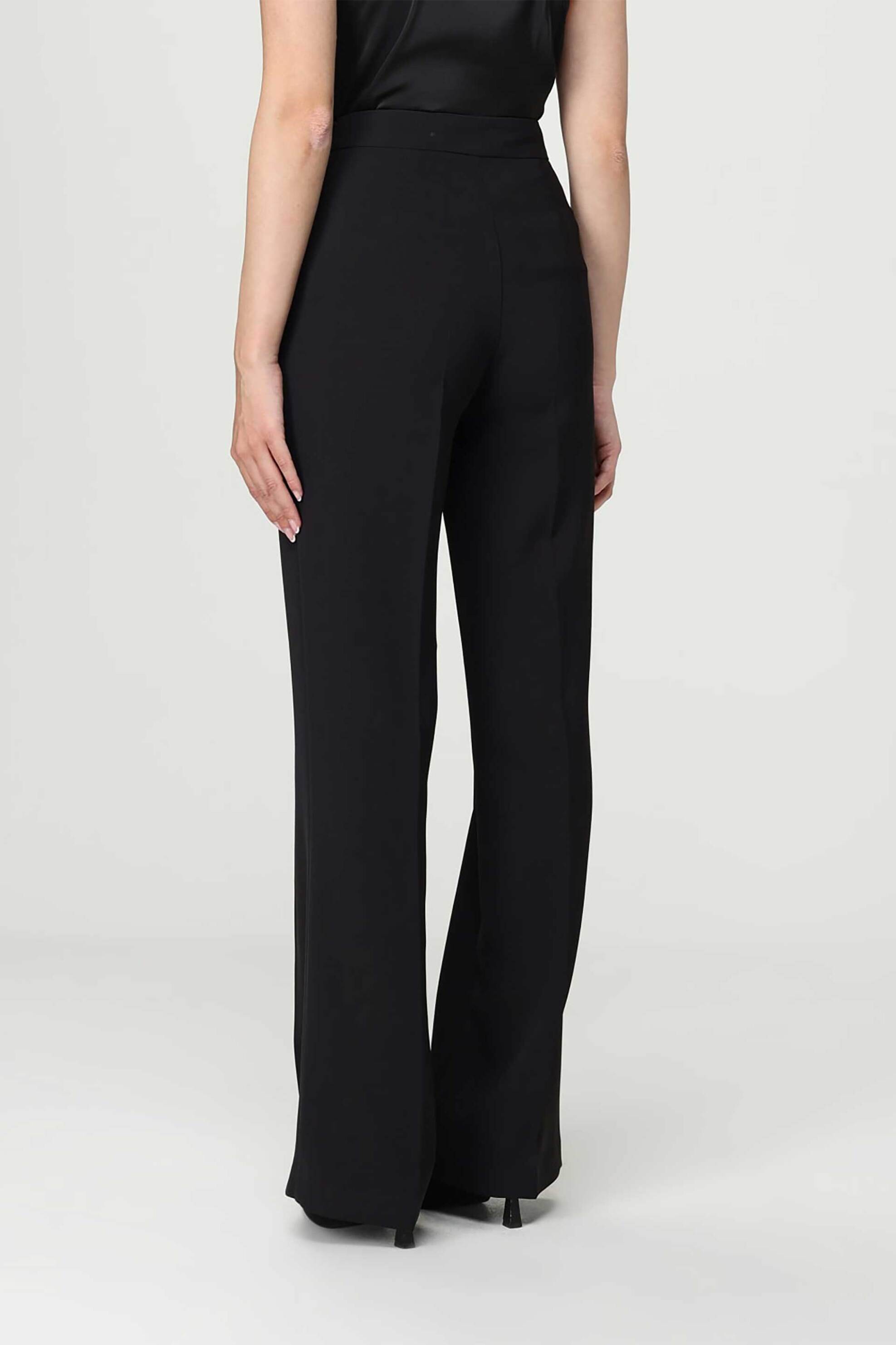 TWINSET Twinset γυναικείο παντελόνι crepe ψηλόμεσο με ζώνη - 252TP2281 Μαύρο - 3