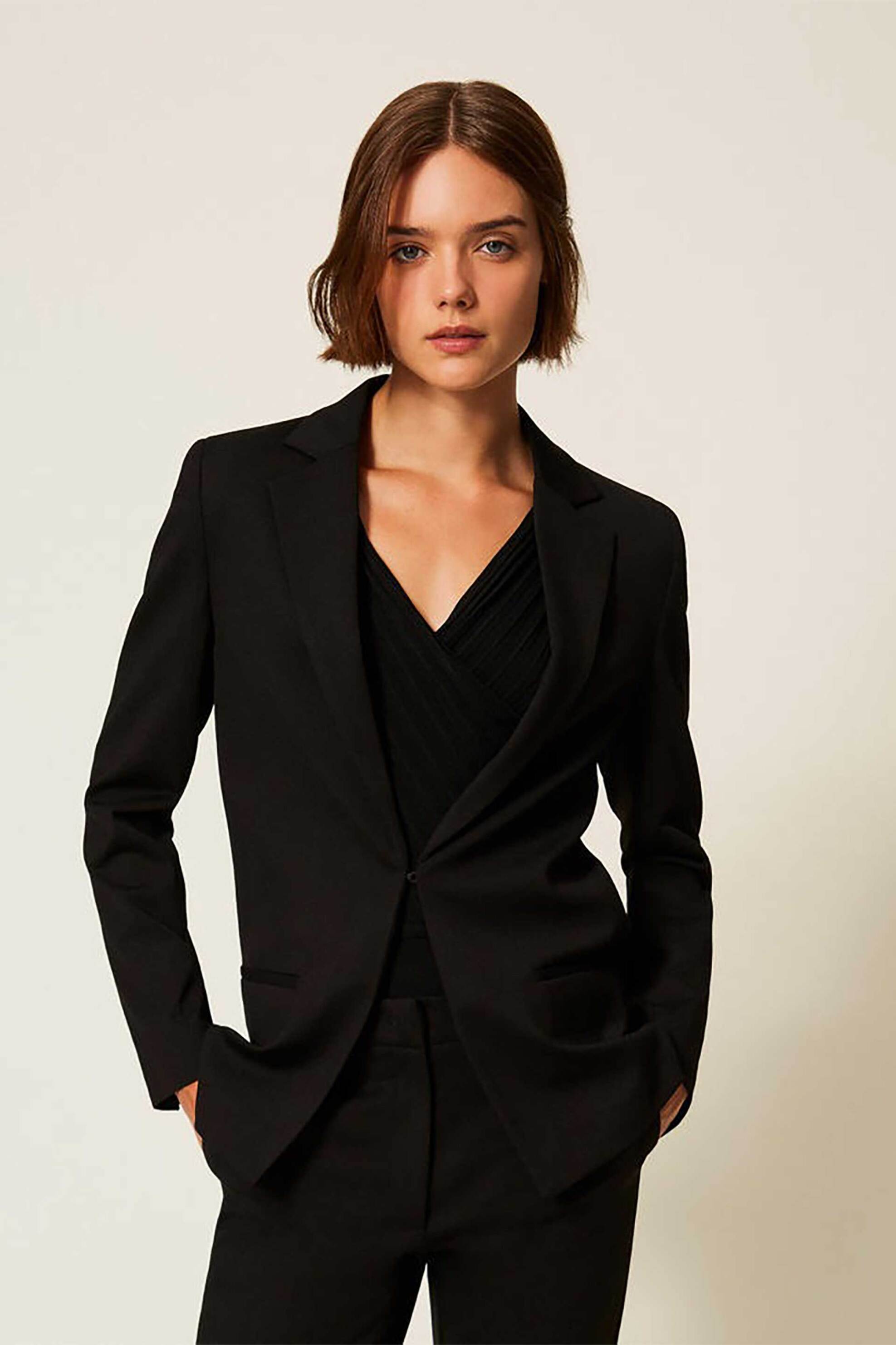 Twinset γυναικείο σακάκι μονόχρωμο Slim Fit