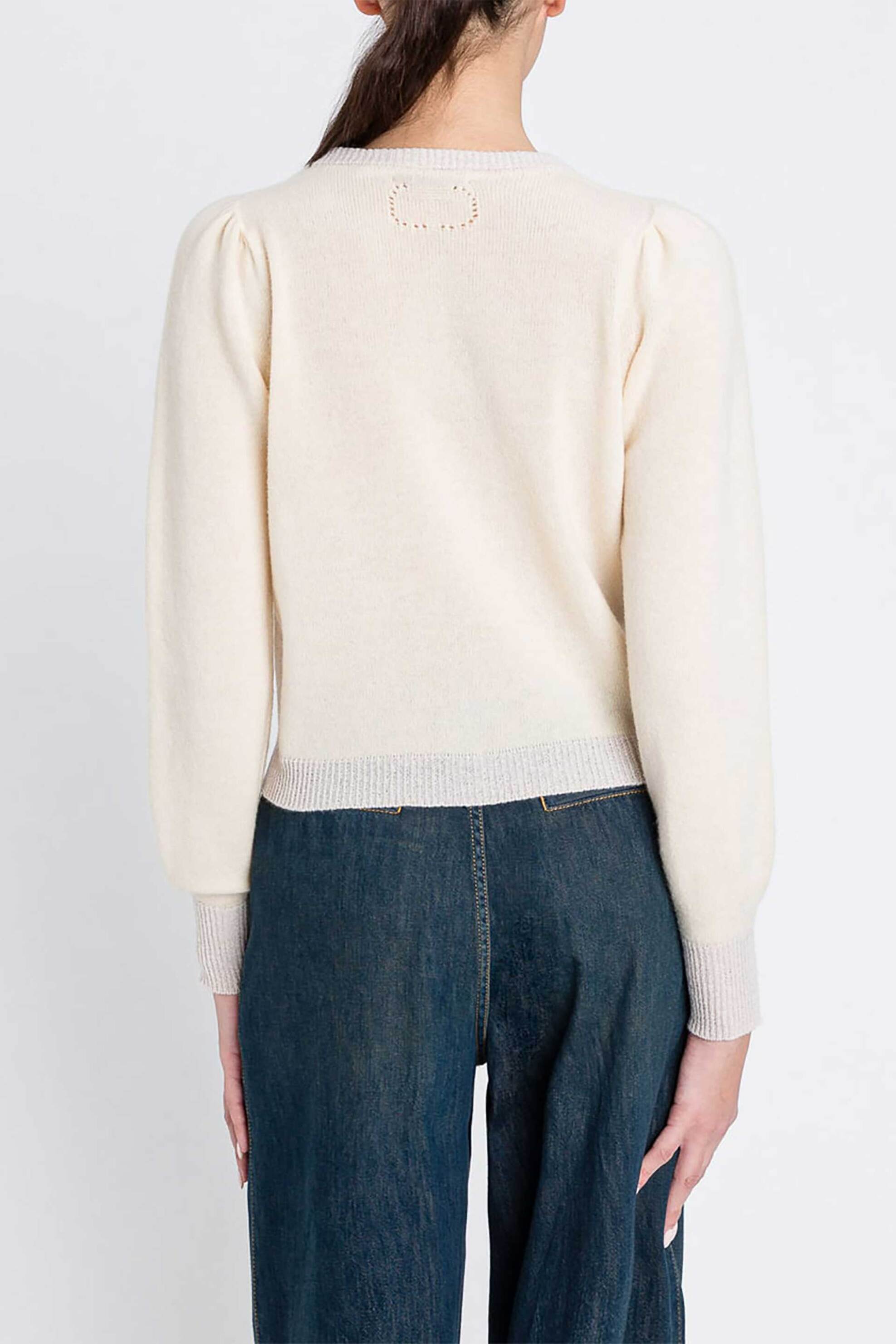 TWINSET Twinset γυναικεία μπλούζα πλεκτή ζακέτα - 252TP3583 Εκρού - 3