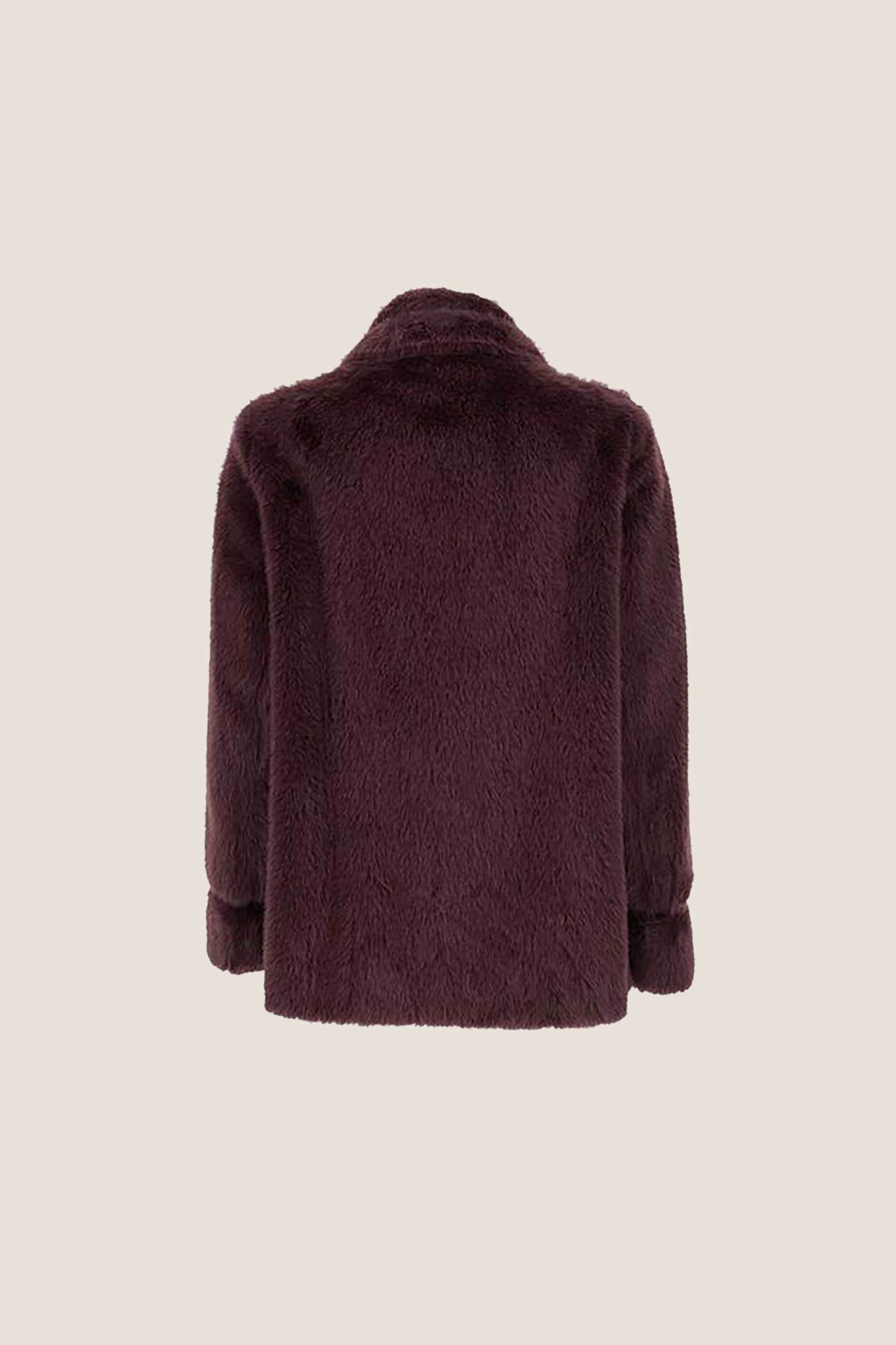 Twinset γυναικεία γούνα faux με γιακά - 252TT2154 Καφέ φωτογραφία