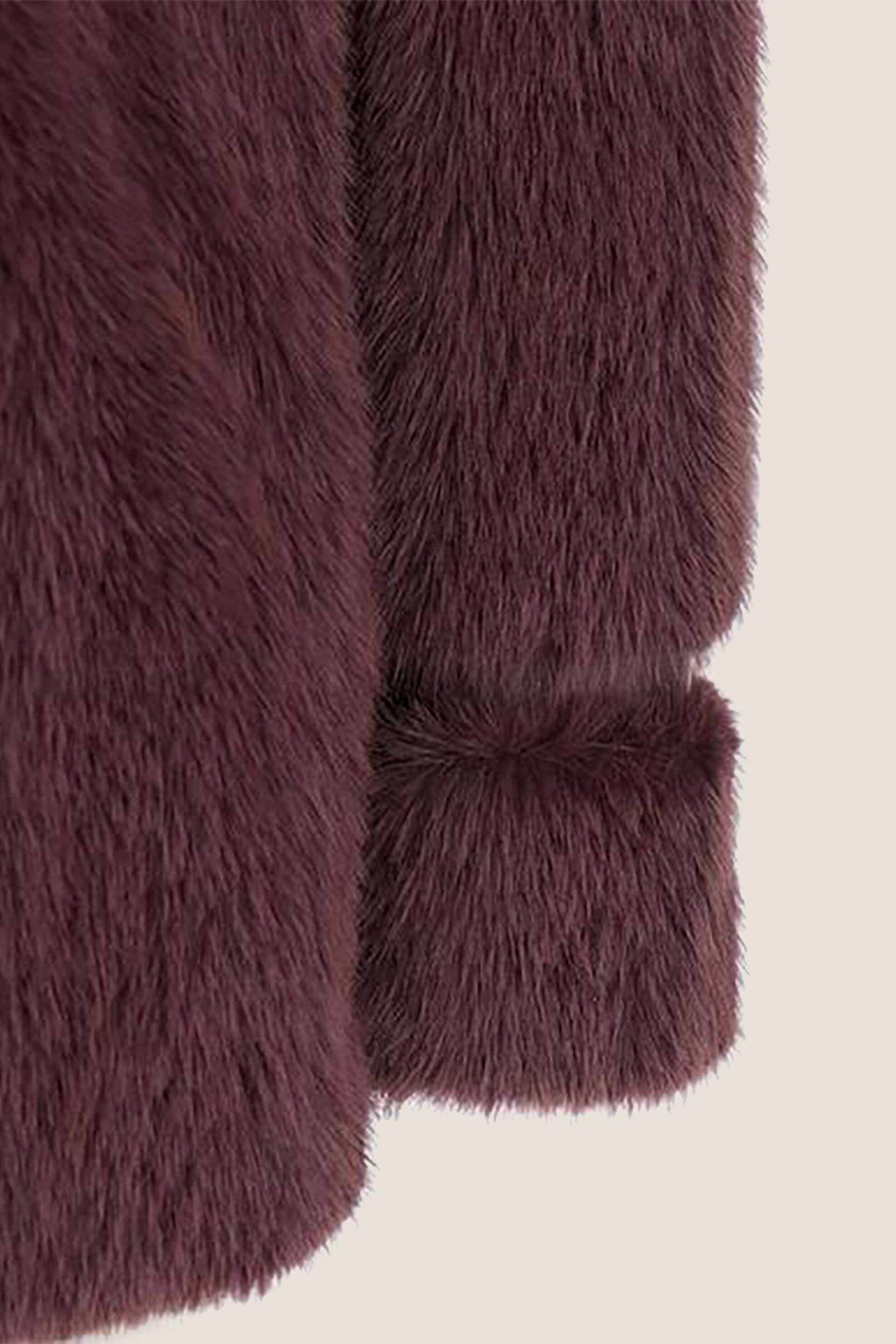 Twinset γυναικεία γούνα faux με γιακά - 252TT2154 Καφέ φωτογραφία