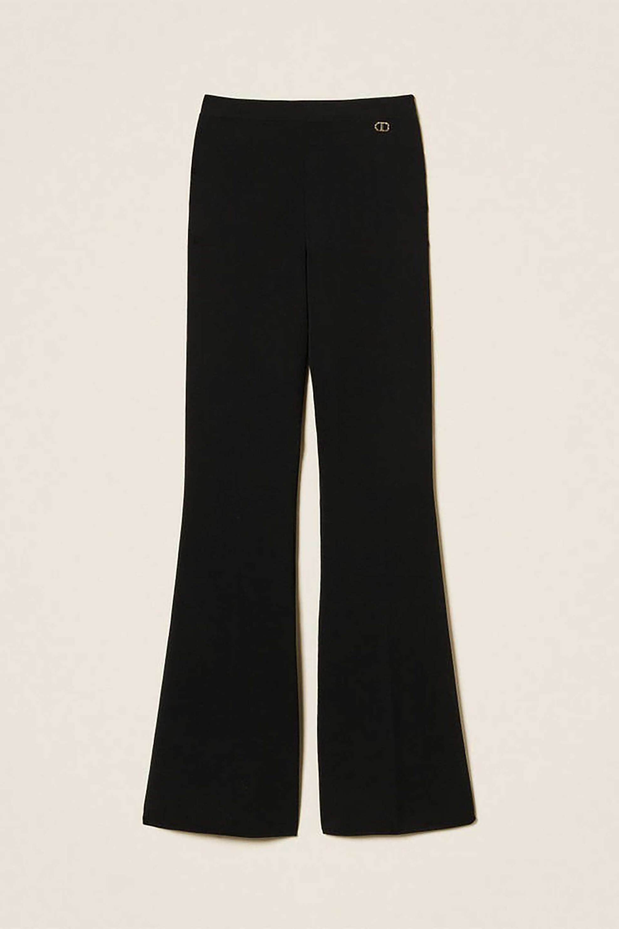 Twinset γυναικείο παντελόνι μονόχρωμο Flared Fit - 252TP3206 Μαύρο φωτογραφία