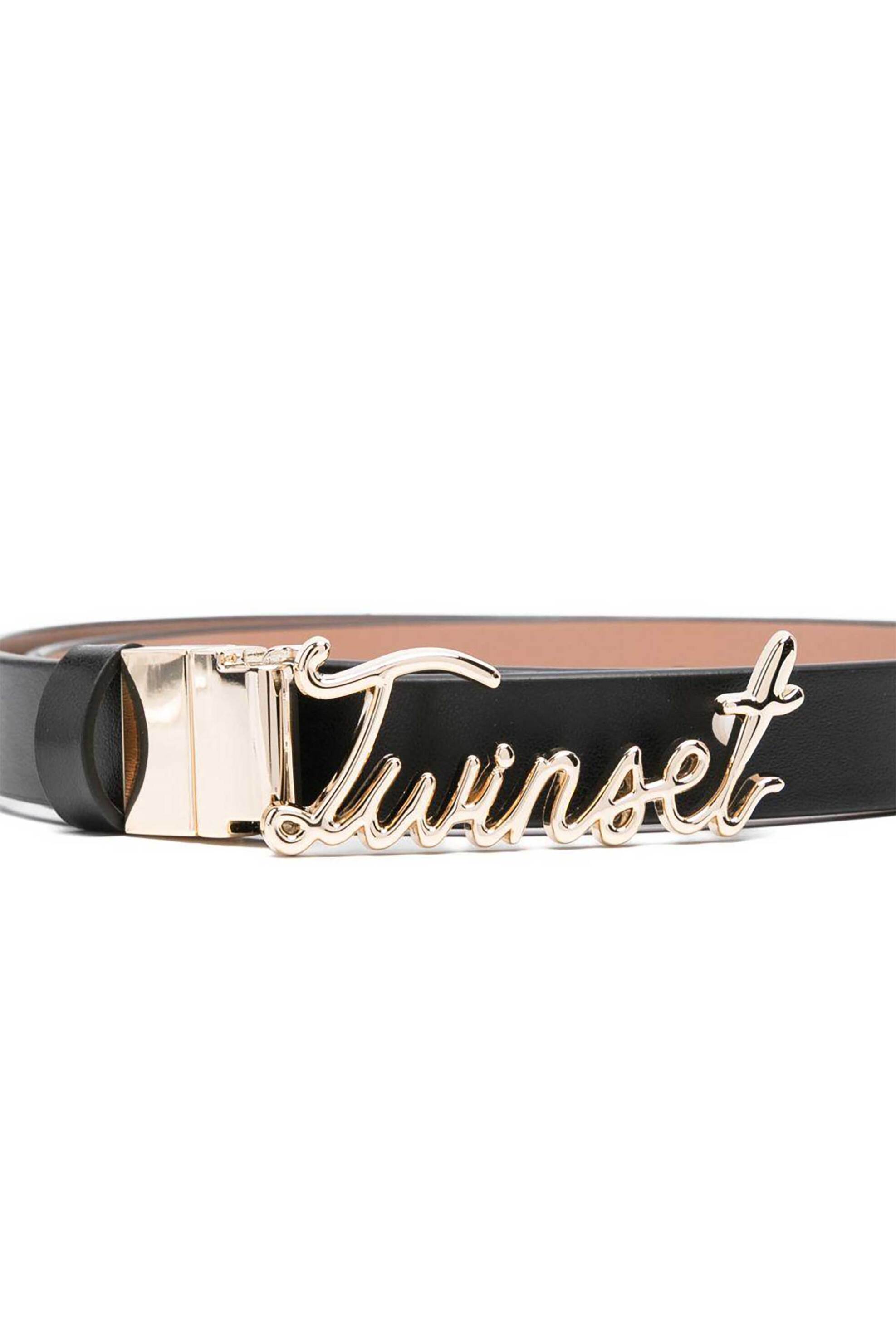 Twinset γυναικεία ζώνη διπλής όψης με μεταλλική αγκράφα - 261TA4160 Μαύρο