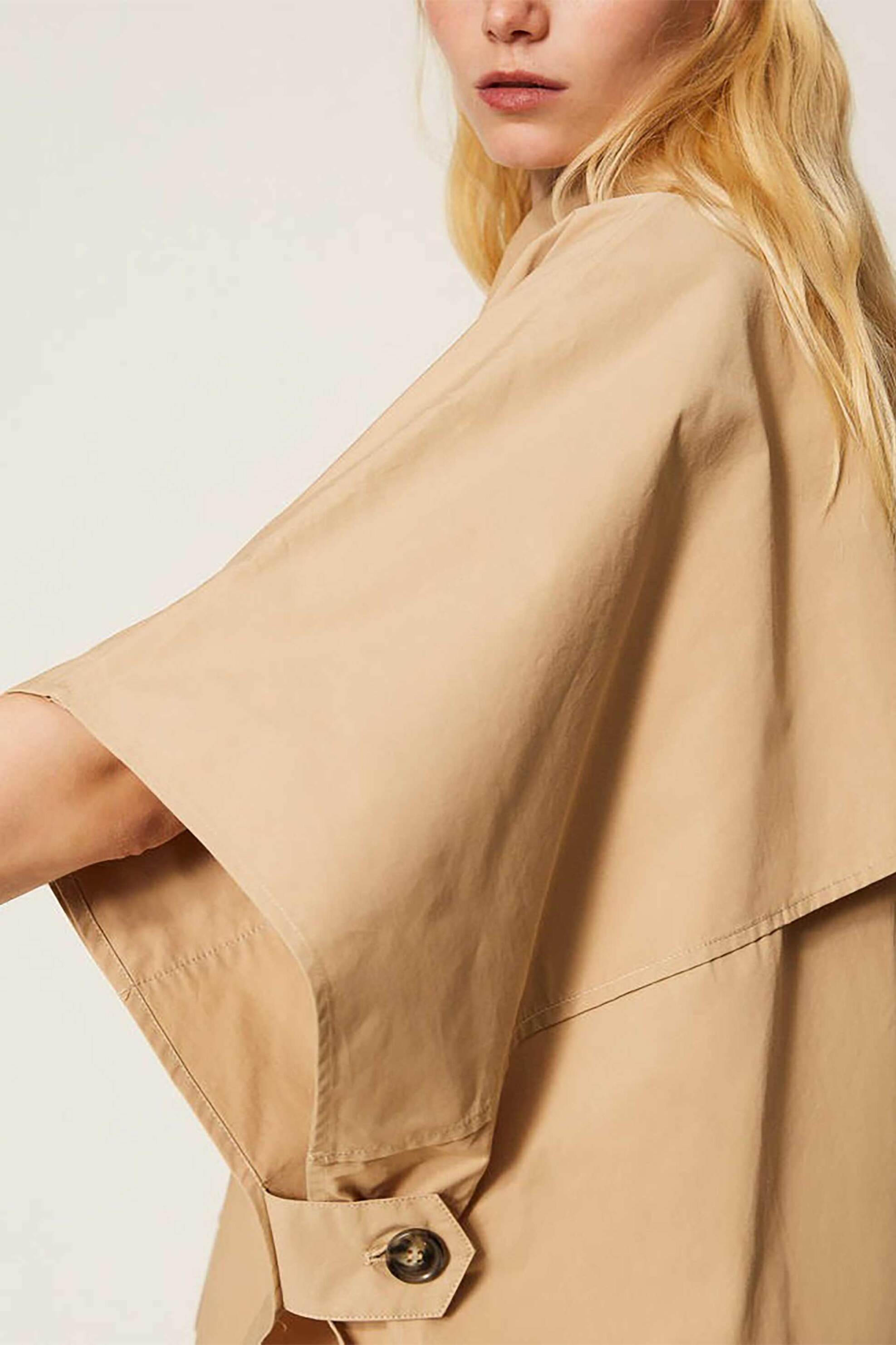 Twinset γυναικείο καπαρτινάκι σε στυλ πόντσο - 261TA4290 Μπεζ φωτογραφία