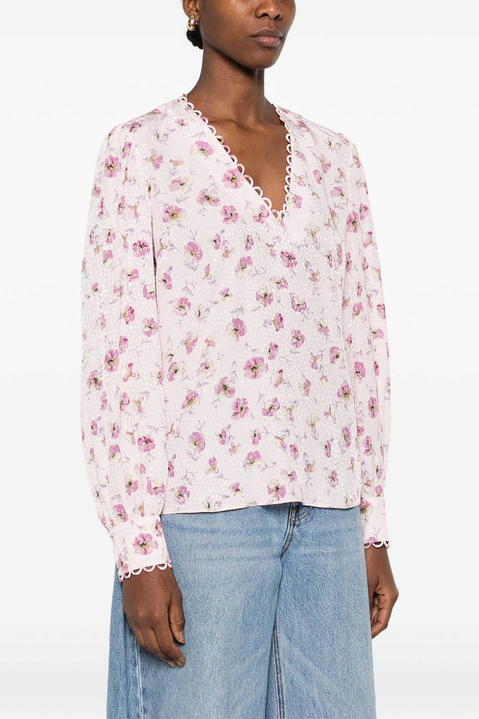 TWINSET Twinset γυναικεία μπλούζα με floral print - 261TP210C Ροζ