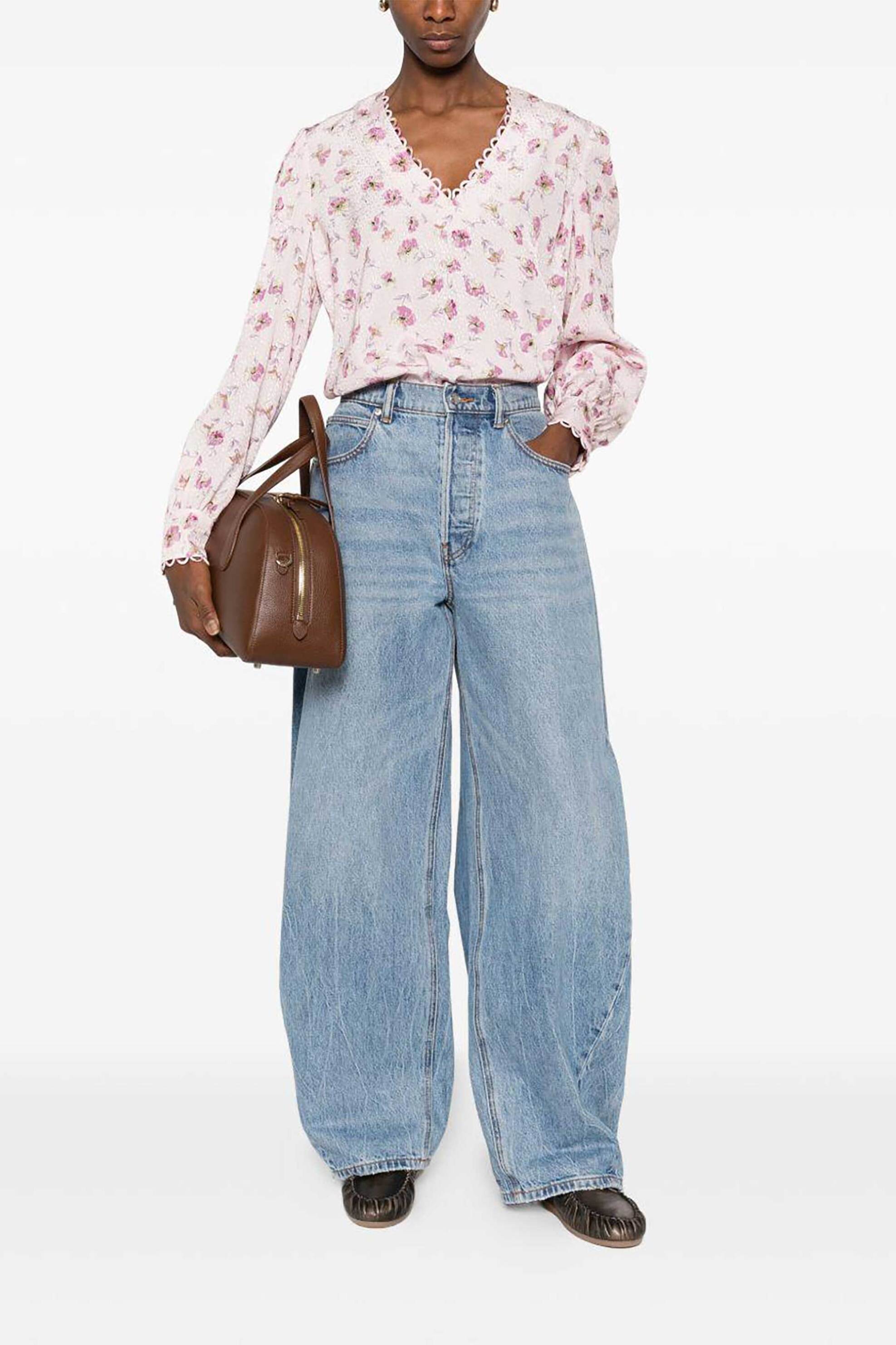 Twinset γυναικεία μπλούζα με floral print - 261TP210C Ροζ