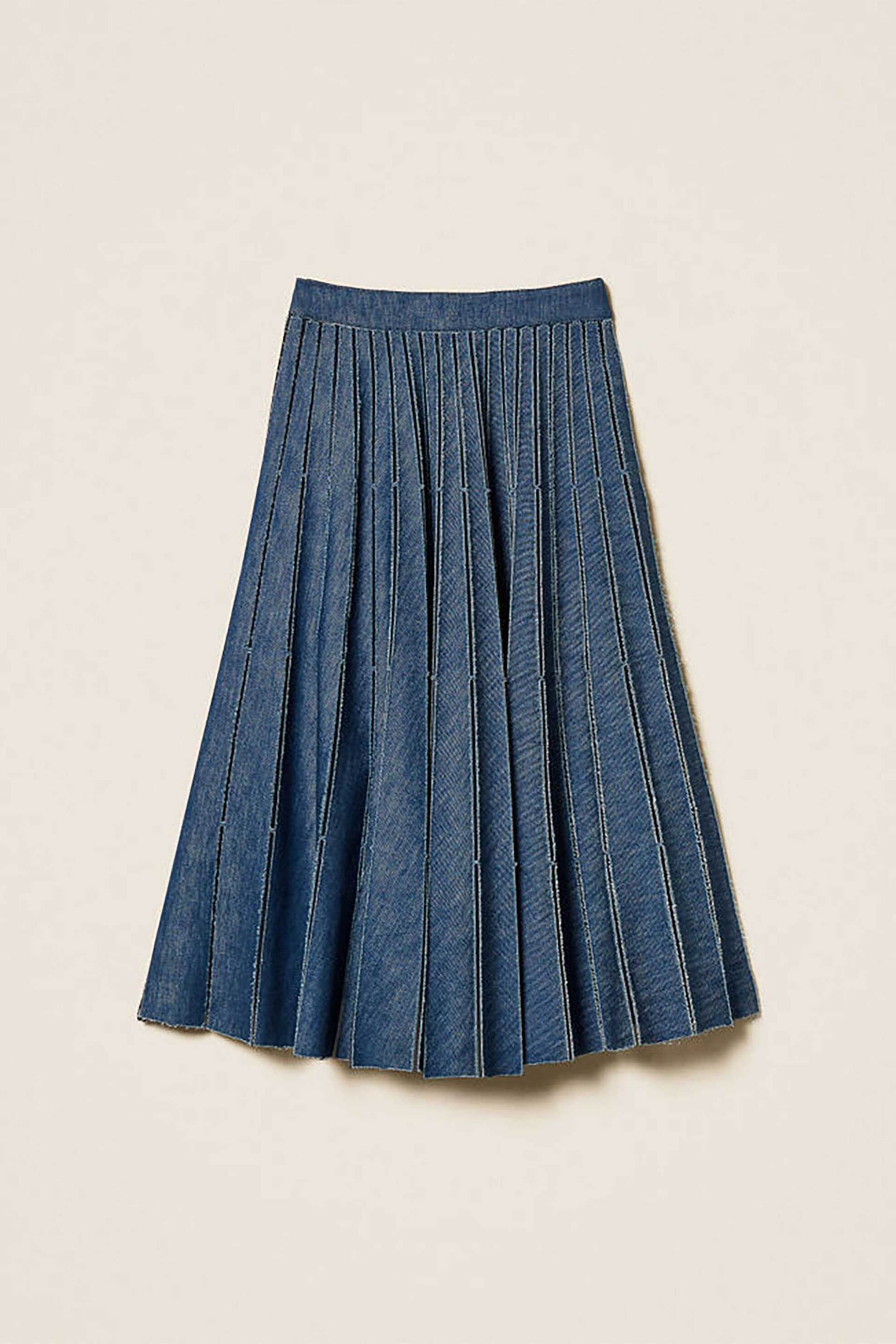 Twinset Γυναικεία Mini Φούστα Πλισέ - 261Tp2350 Denim Blue