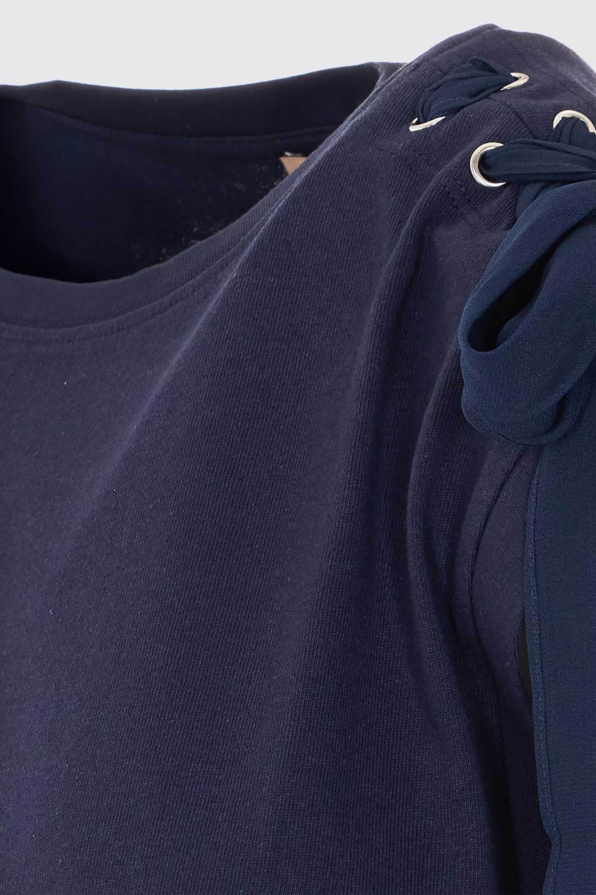 Twinset γυναικείο τοπ αμάνικο με δέσιμο στον ώμο - 261TP2111 Μπλε Σκούρο