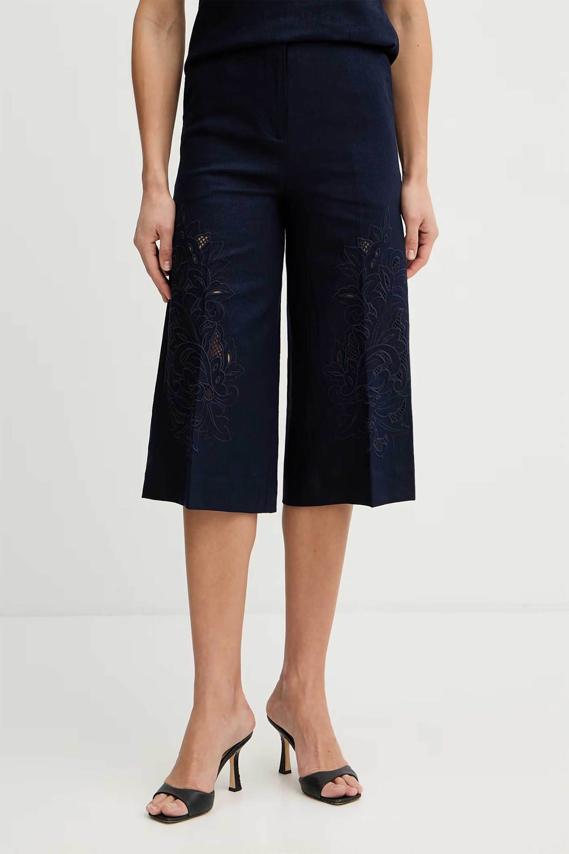 TWINSET Twinset γυναικεία βερμούδα με δαντέλα - 261TP2313 Μπλε Σκούρο - 2