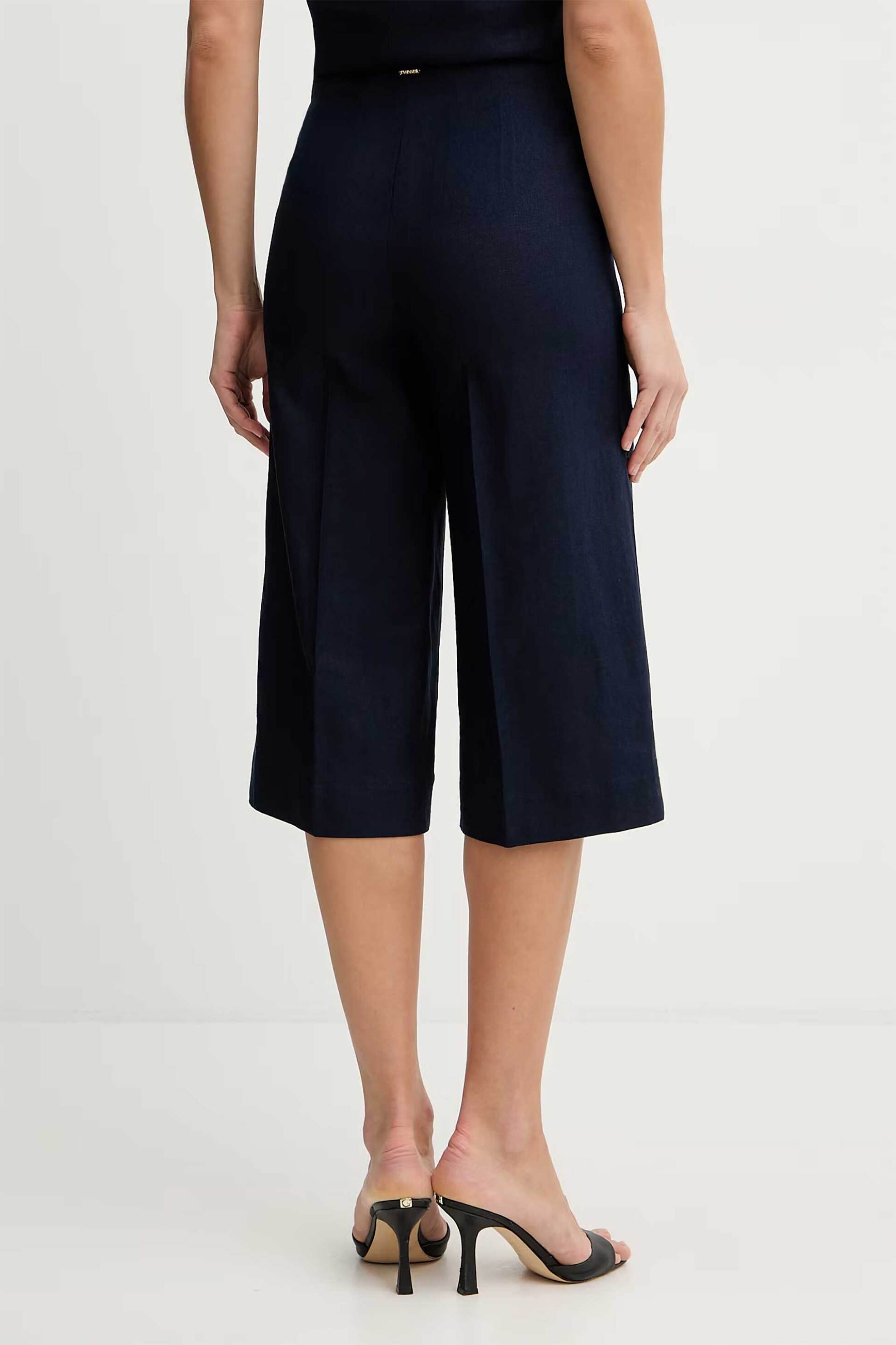 TWINSET Twinset γυναικεία βερμούδα με δαντέλα - 261TP2313 Μπλε Σκούρο - 3
