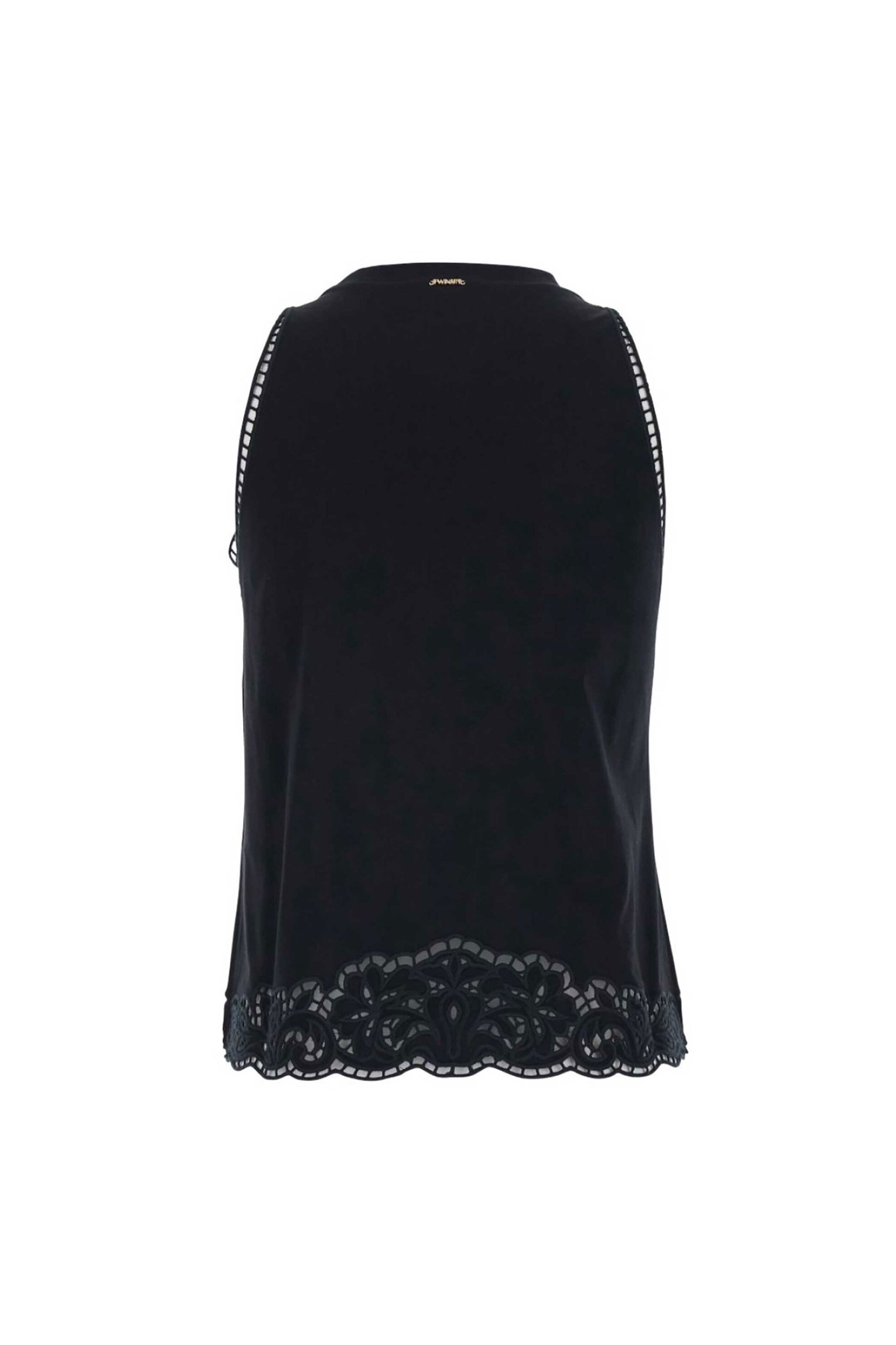 TWINSET Twinset γυναικείο τοπ αμάνικο με δαντέλα - 261TP2441 Μαύρο - 3