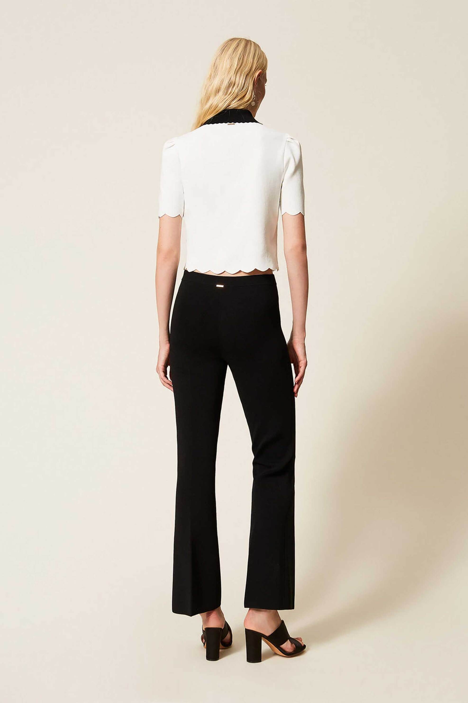 Twinset γυναικείο πλεκτό παντελόνι flared - 261TP3130 Μαύρο φωτογραφία