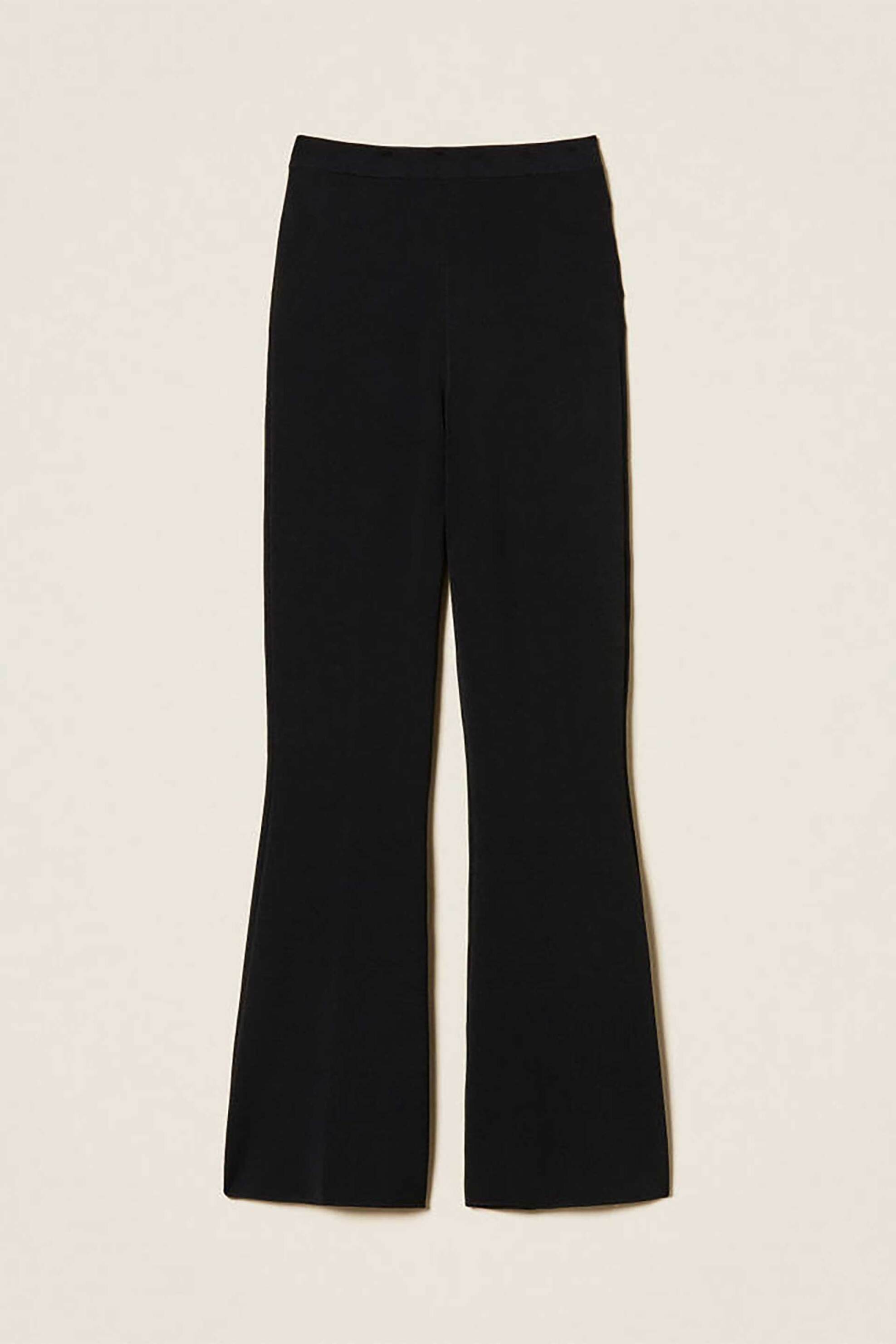 Twinset γυναικείο πλεκτό παντελόνι flared - 261TP3130 Μαύρο φωτογραφία