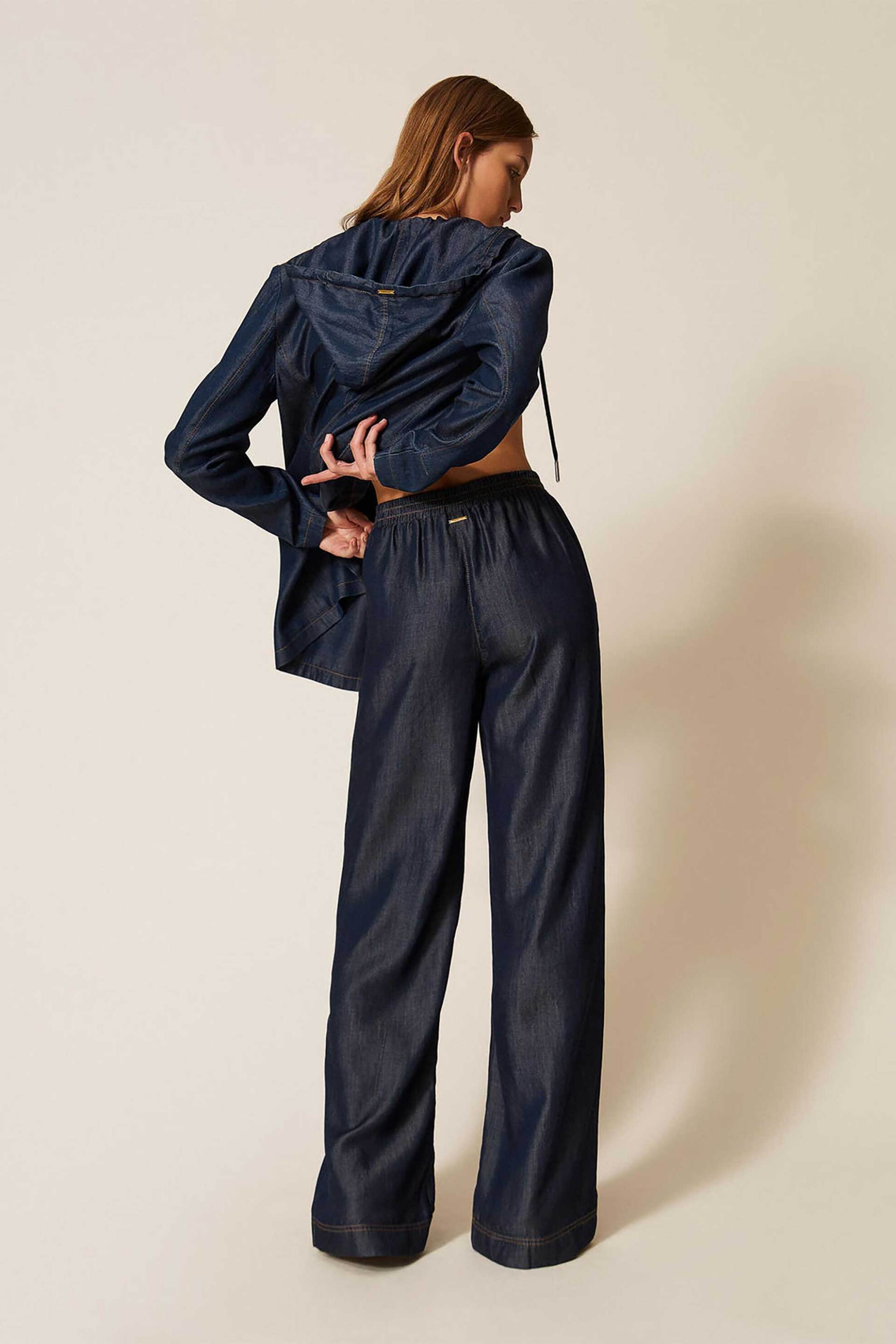 Twinset Γυναικείο Denim Παντελόνι Wide Leg - 261Ll2Qgg Μπλε