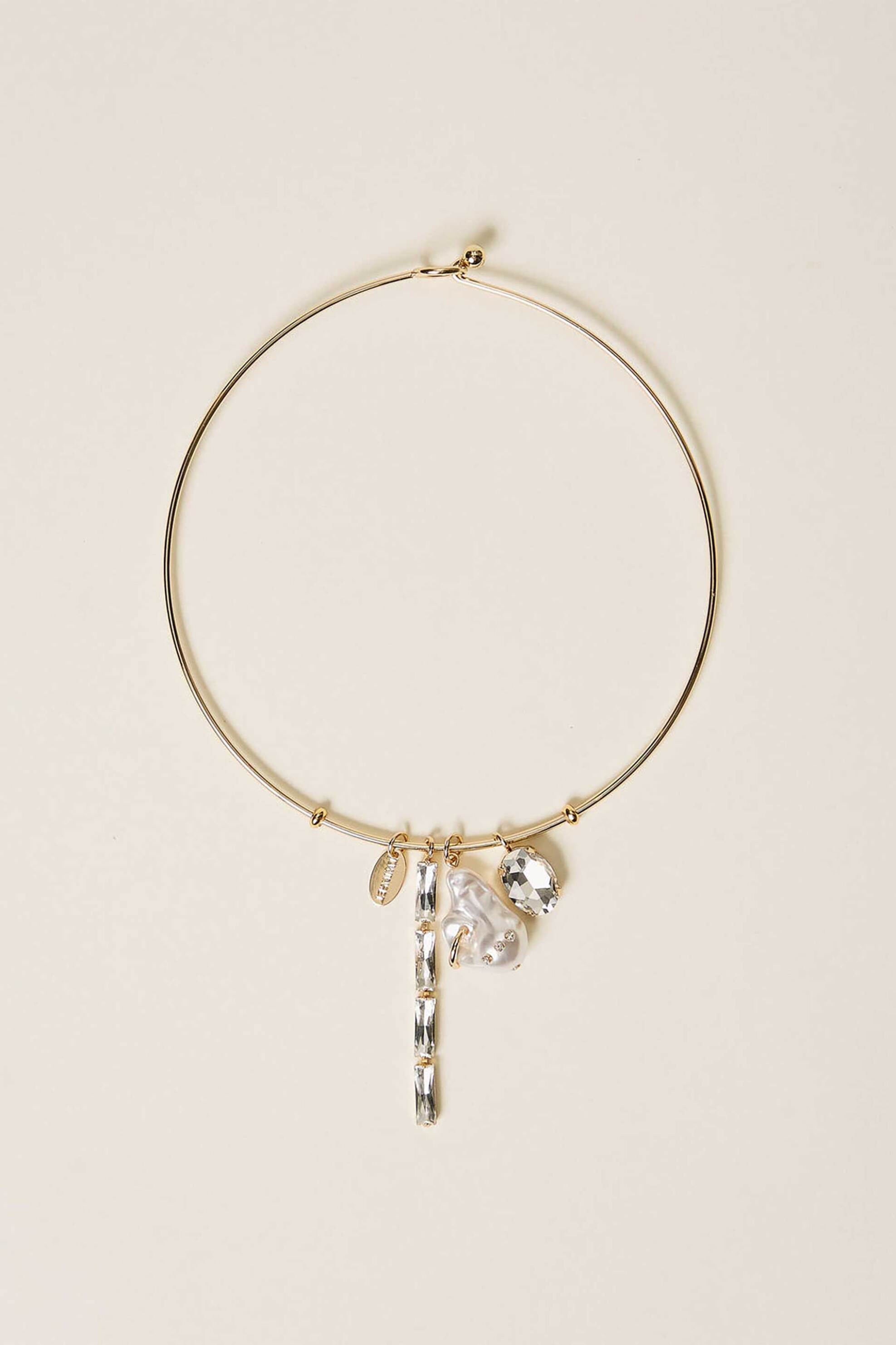 Twinset γυναικείο κολιέ με διακοσμητικές πέτρες και μαργαριτάρι - 261TA4050 Χρυσό