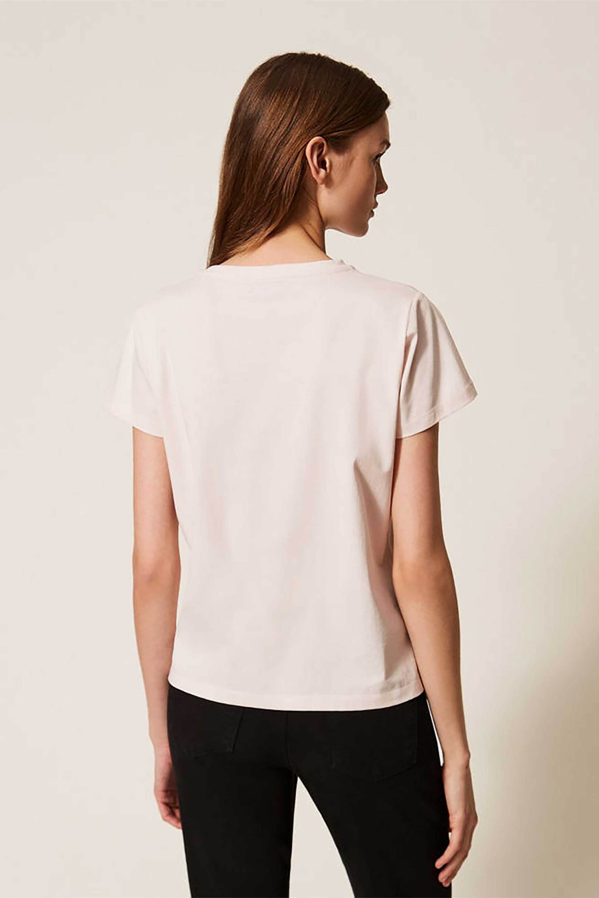 TWINSET Twinset γυναικείο T-shirt με floral print - 261TP2341 Ροζ - 3